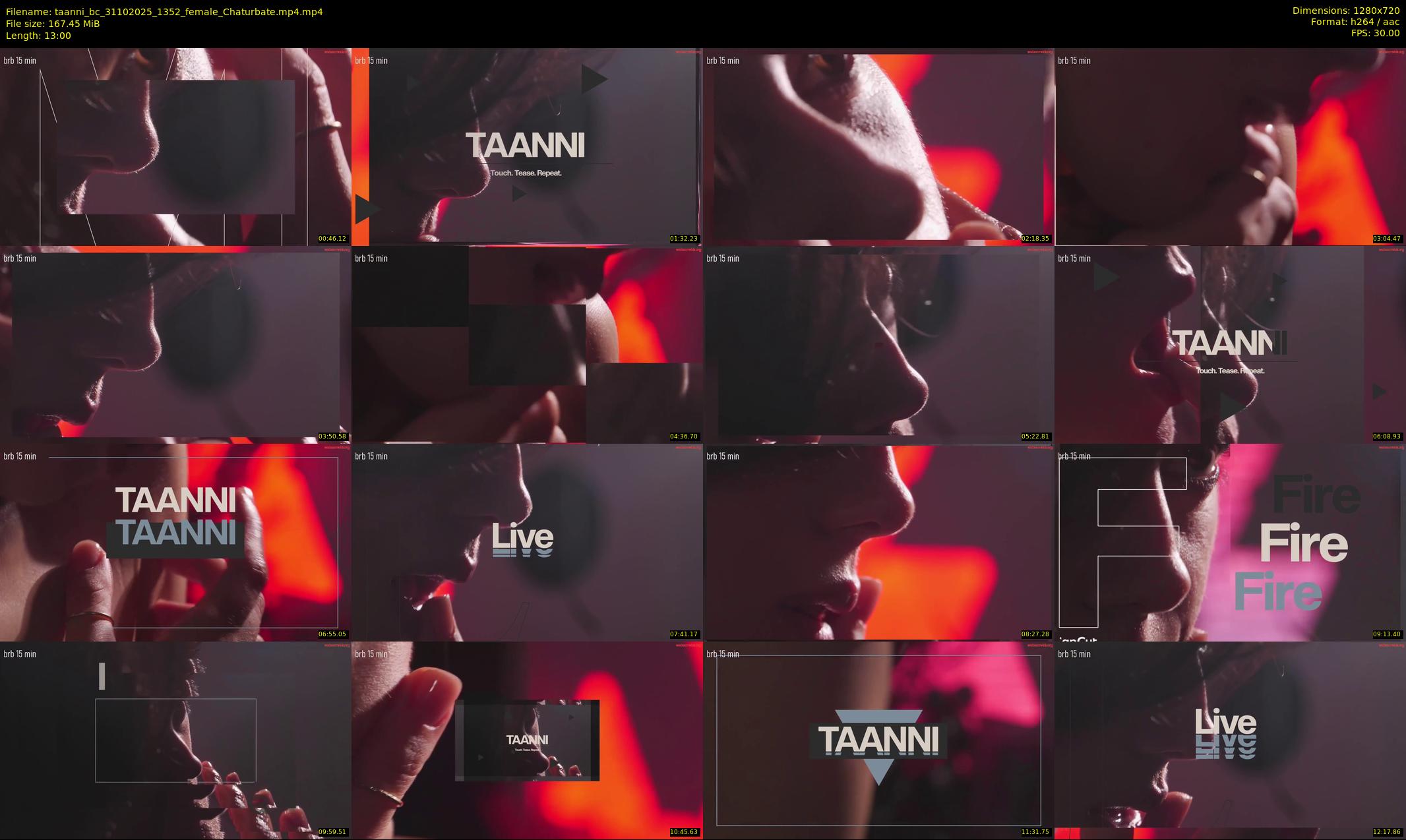 taanni_bc — 13 minute Chaturbate female cam show recording, 720p, Oct 31, 2025