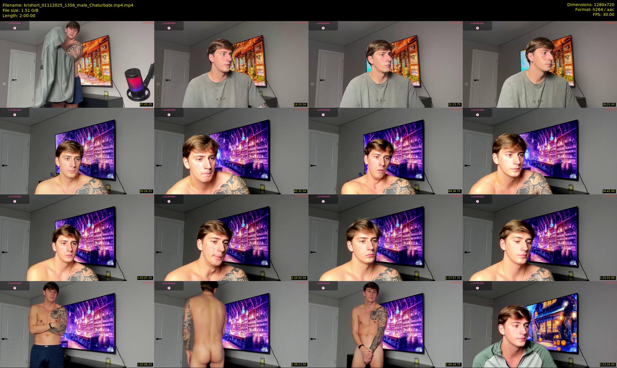 krishort — 120 minute Chaturbate male cam show recording, 720p, Nov 1, 2025
