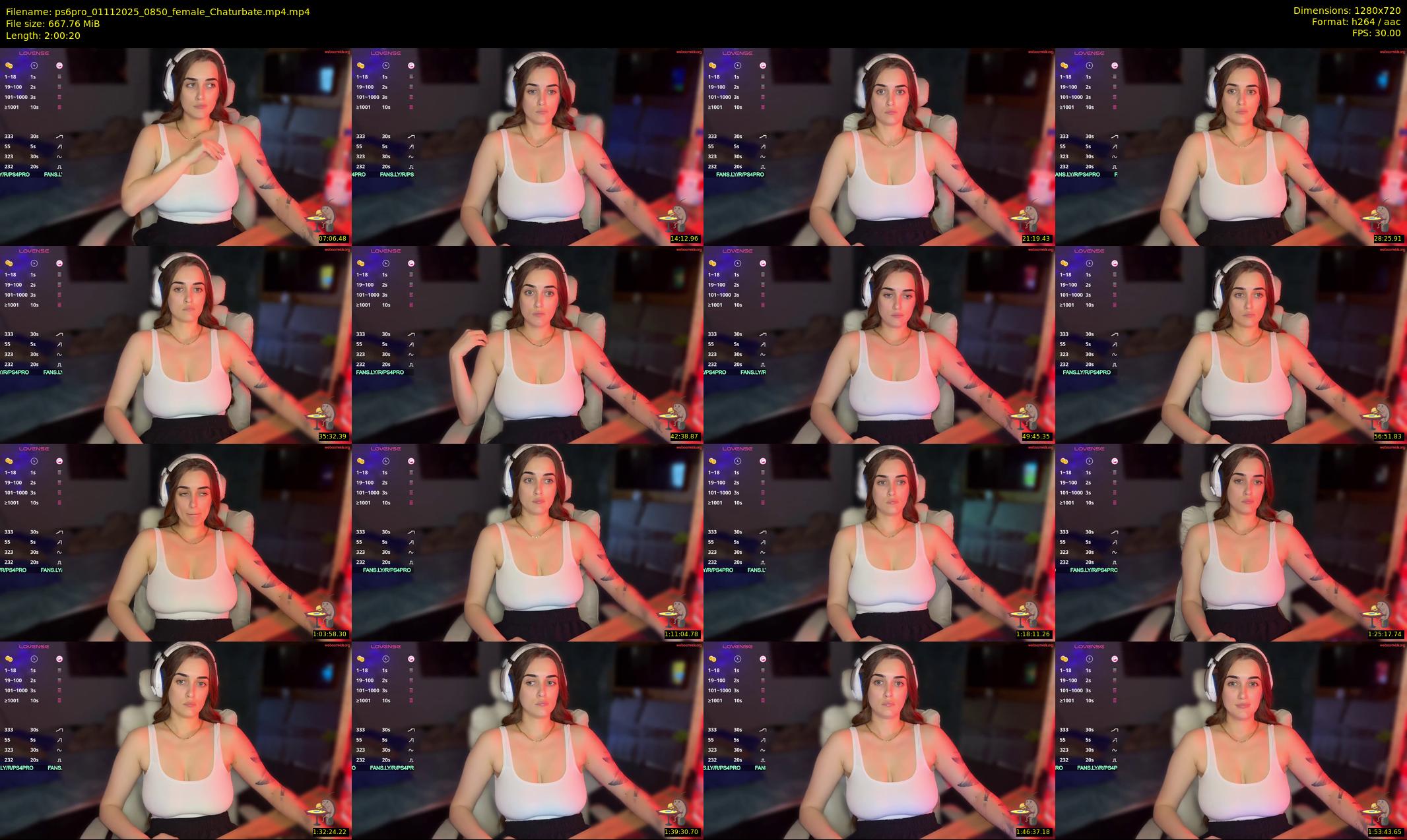 ps6pro — 121 minute Chaturbate female cam show recording, 720p, Nov 1, 2025