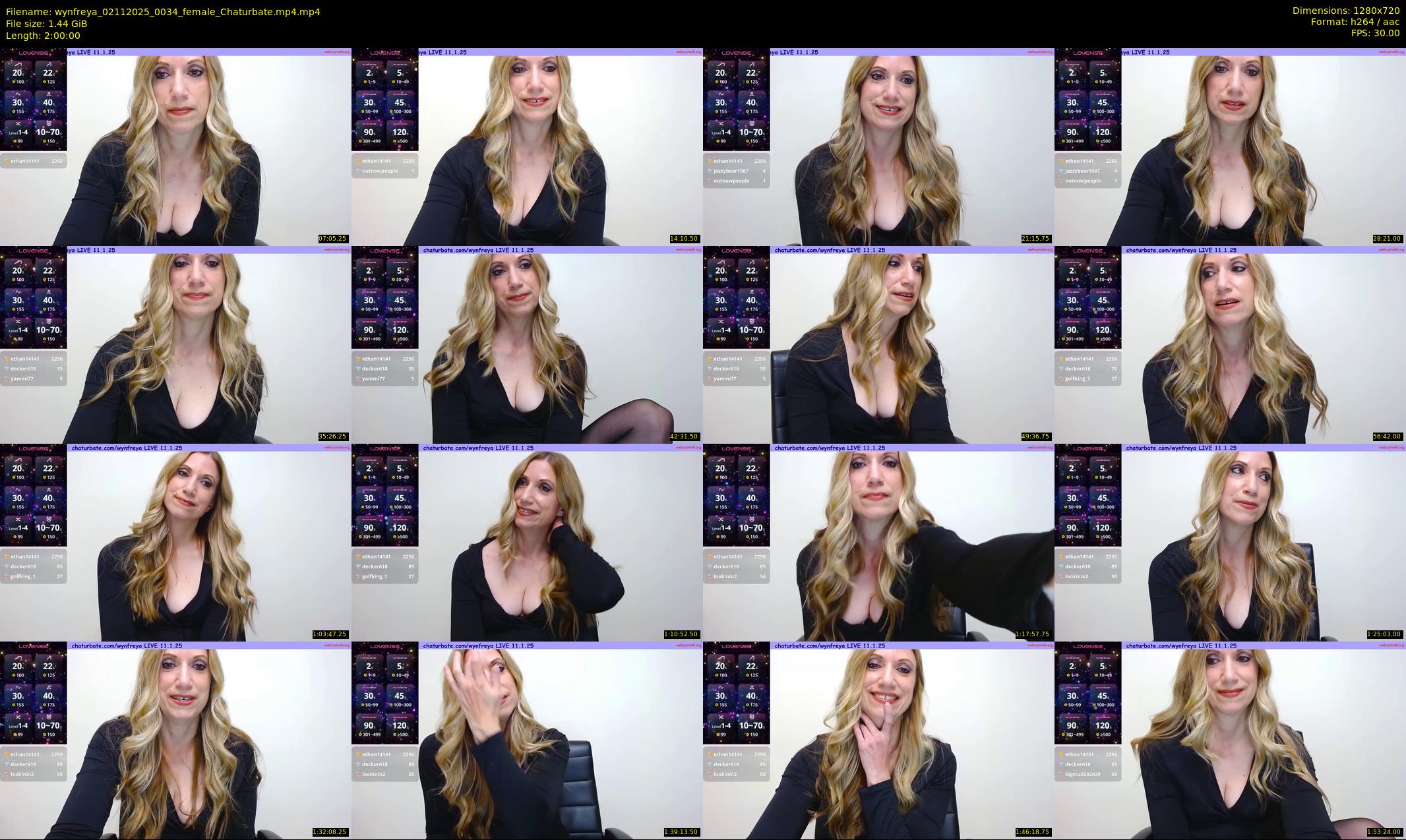 wynfreya — 120 minute Chaturbate female cam show recording, 720p, Nov 2, 2025