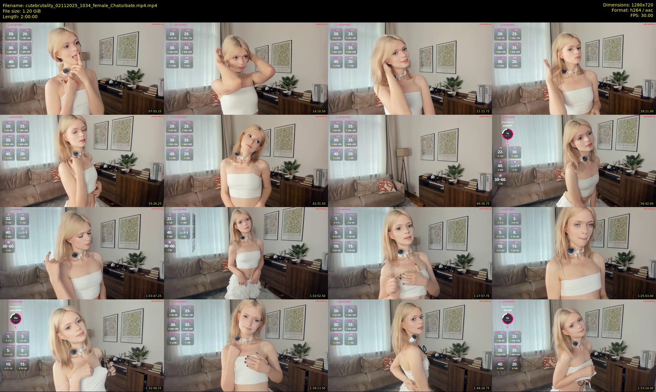cutebrutality — 120 minute Chaturbate female cam show recording, 720p, Nov 2, 2025