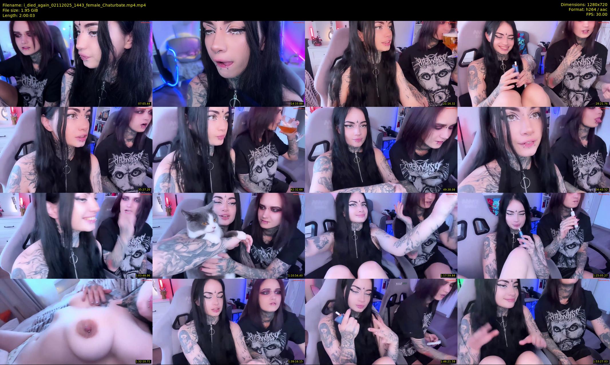 i_died_again — 121 minute Chaturbate female cam show recording, 720p, Nov 2, 2025