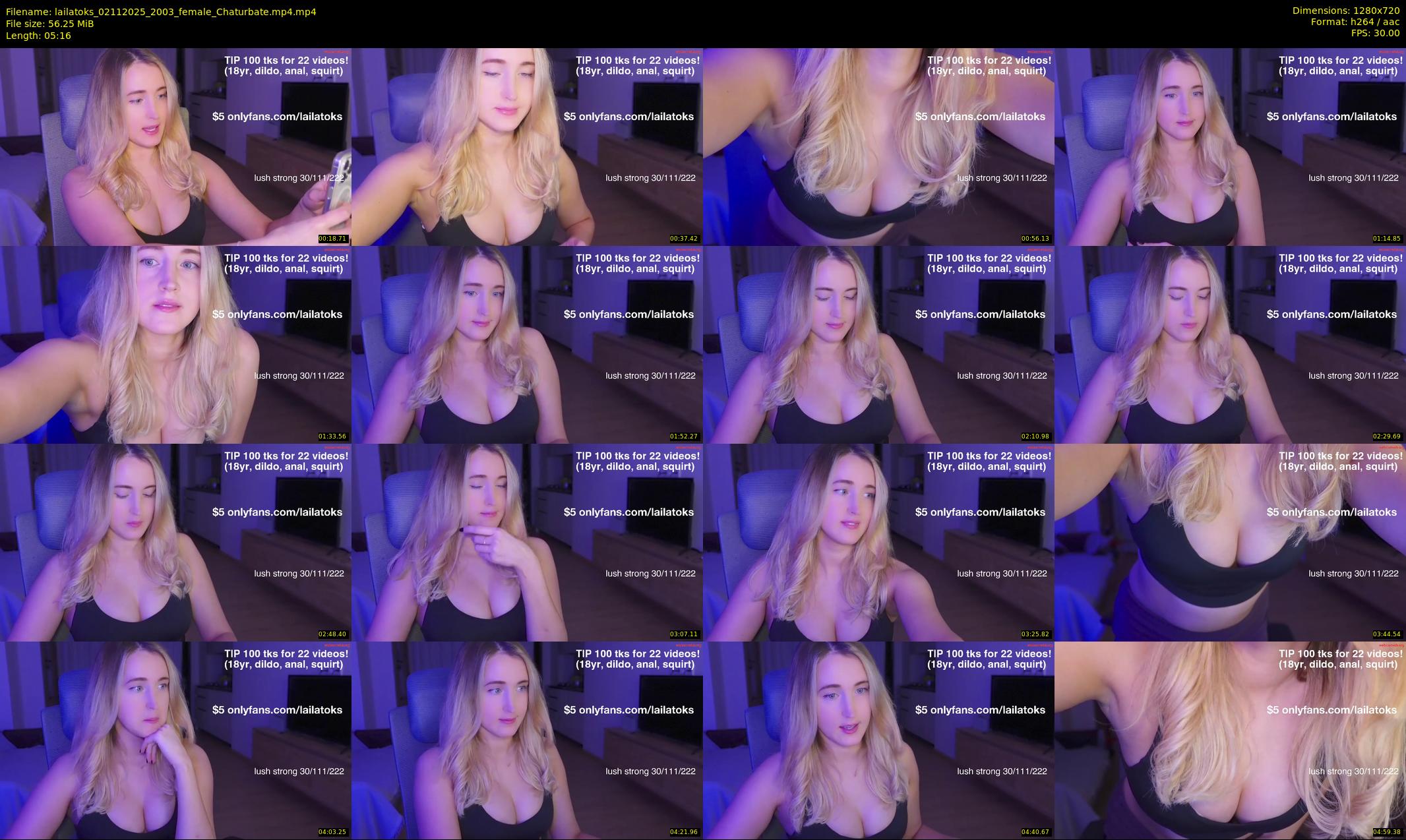 lailatoks — 6 minute Chaturbate female cam show recording, 720p, Nov 2, 2025