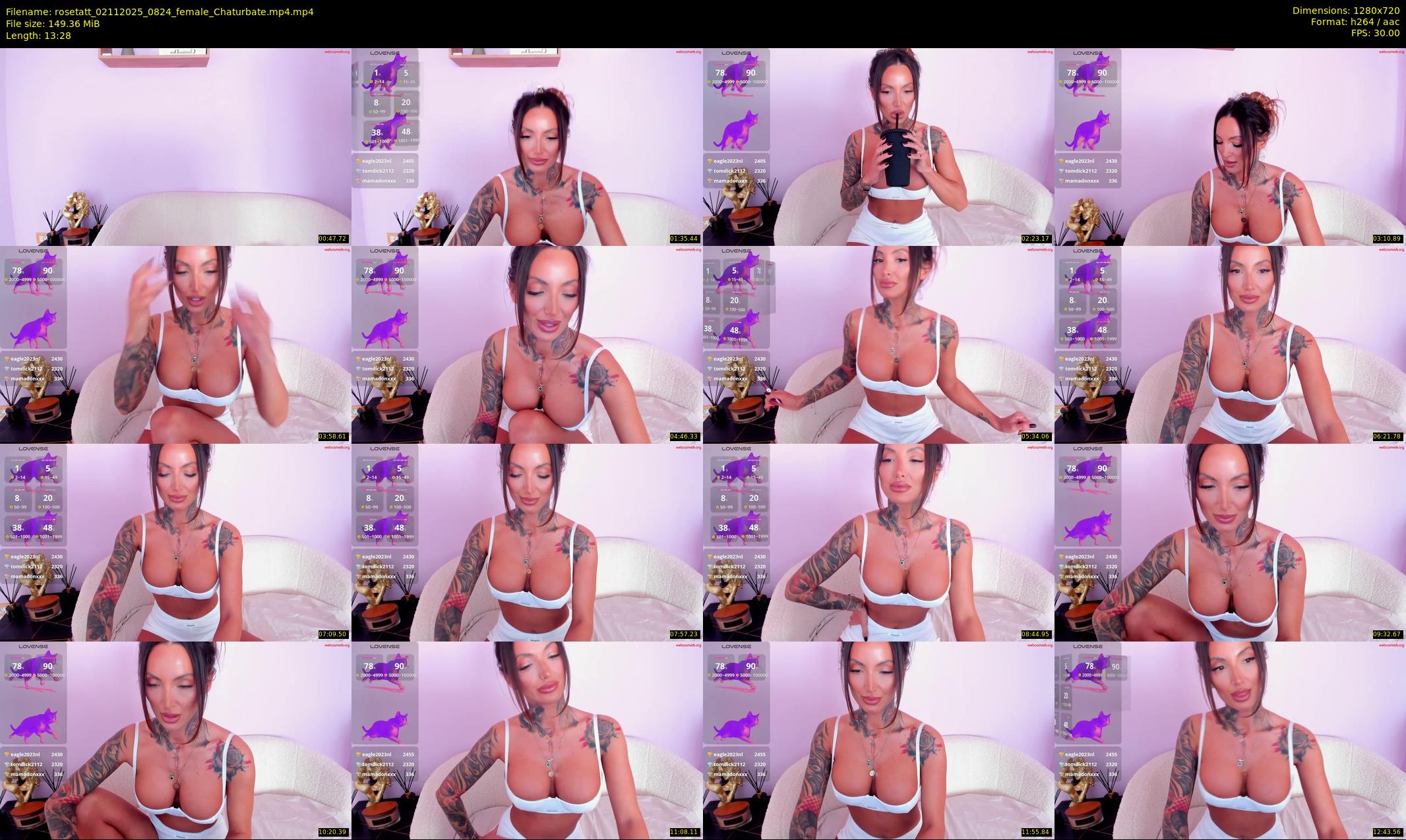 rosetatt — 14 minute Chaturbate female cam show recording, 720p, Nov 2, 2025
