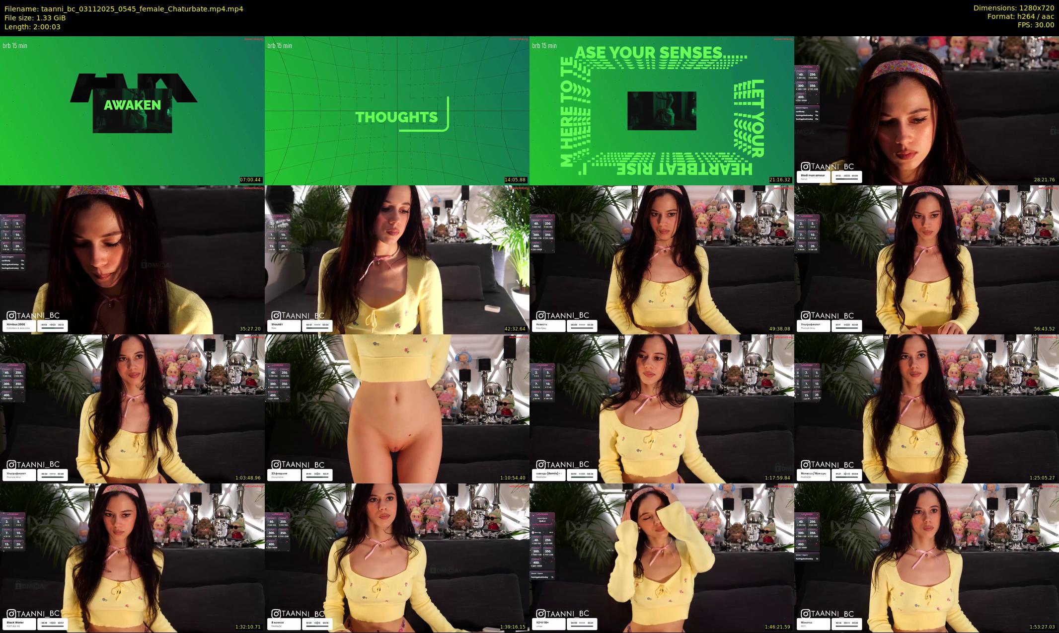 taanni_bc — 121 minute Chaturbate female cam show recording, 720p, Nov 3, 2025