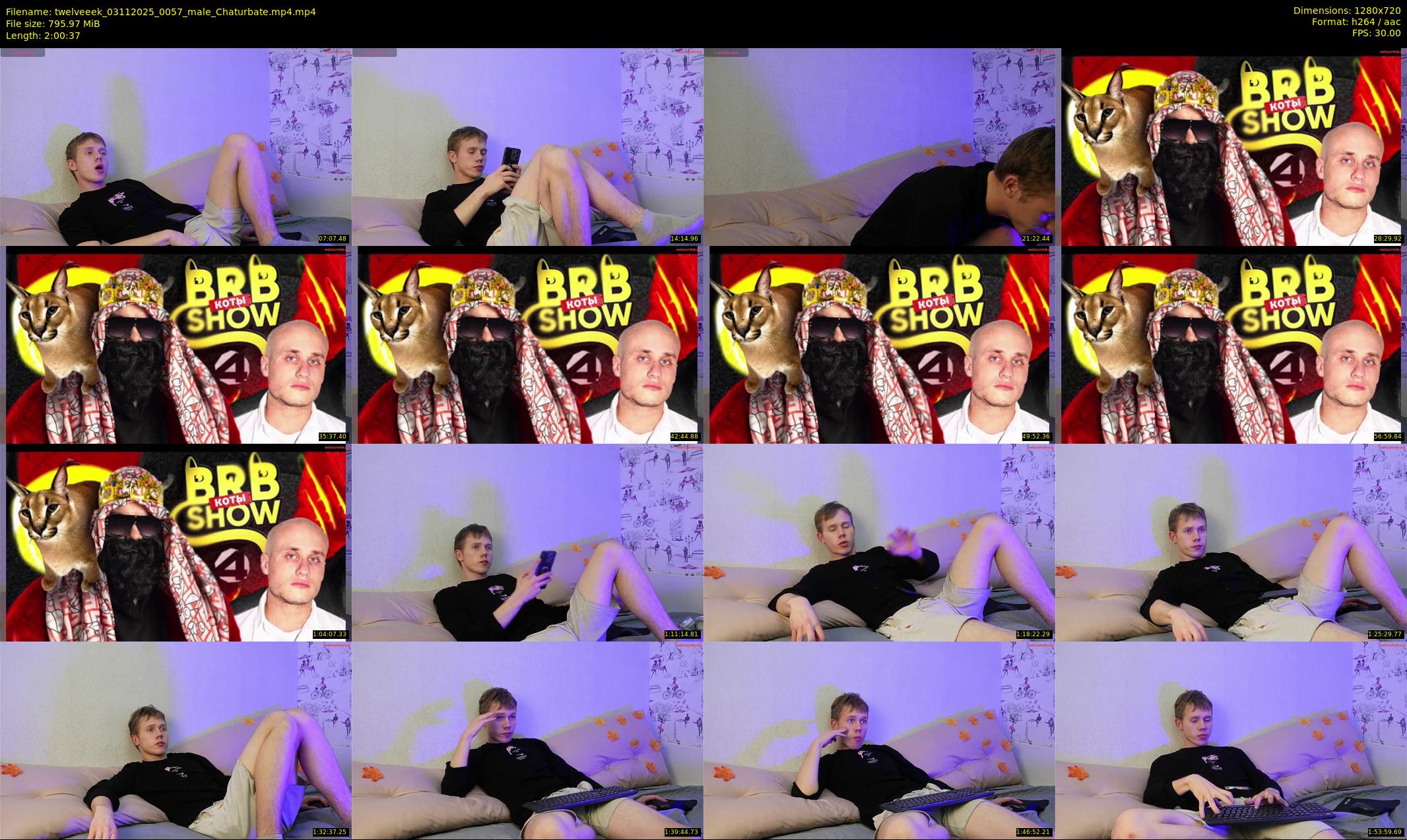 twelveeek — 121 minute Chaturbate male cam show recording, 720p, Nov 3, 2025
