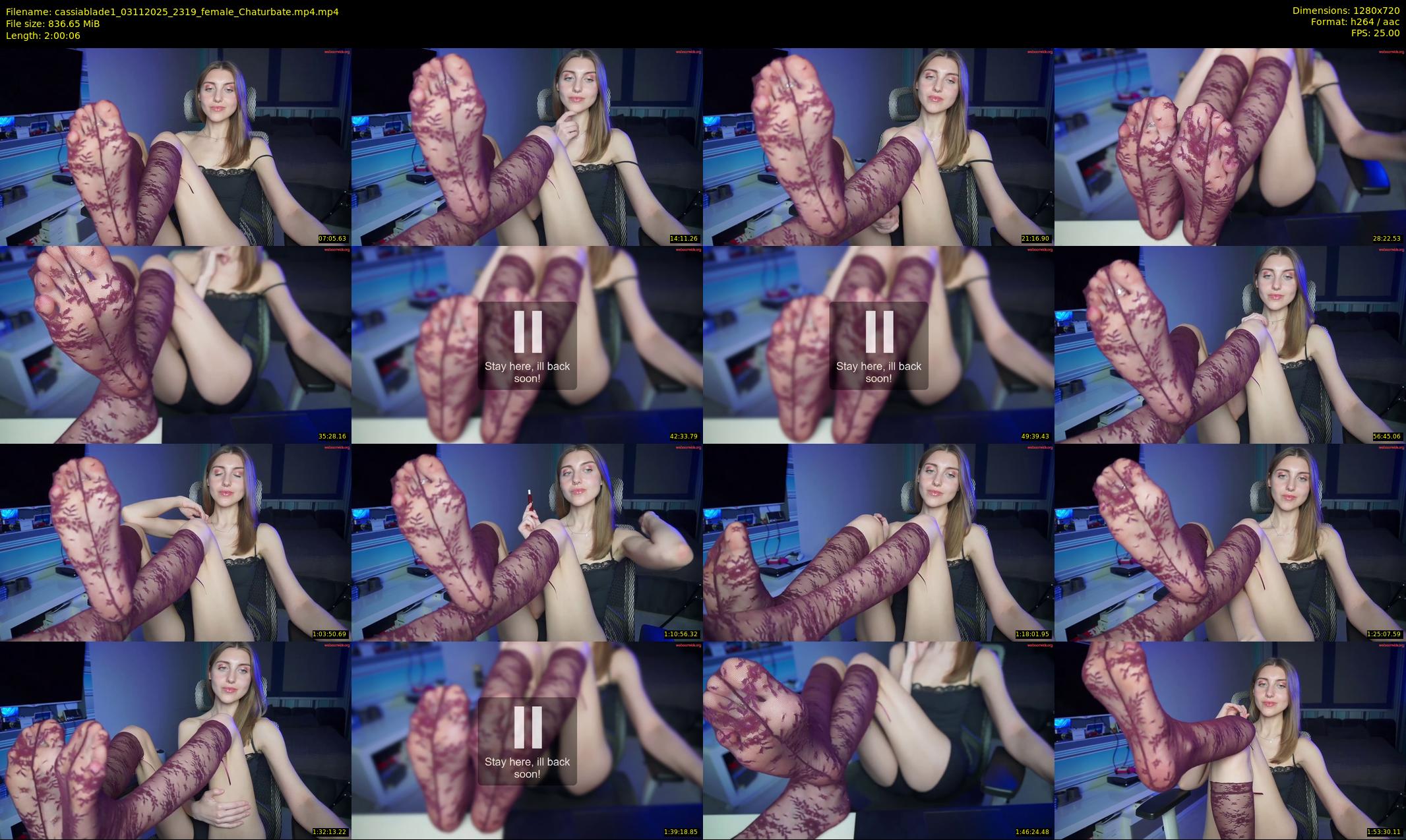 cassiablade1 — 121 minute Chaturbate female cam show recording, 720p, Nov 3, 2025