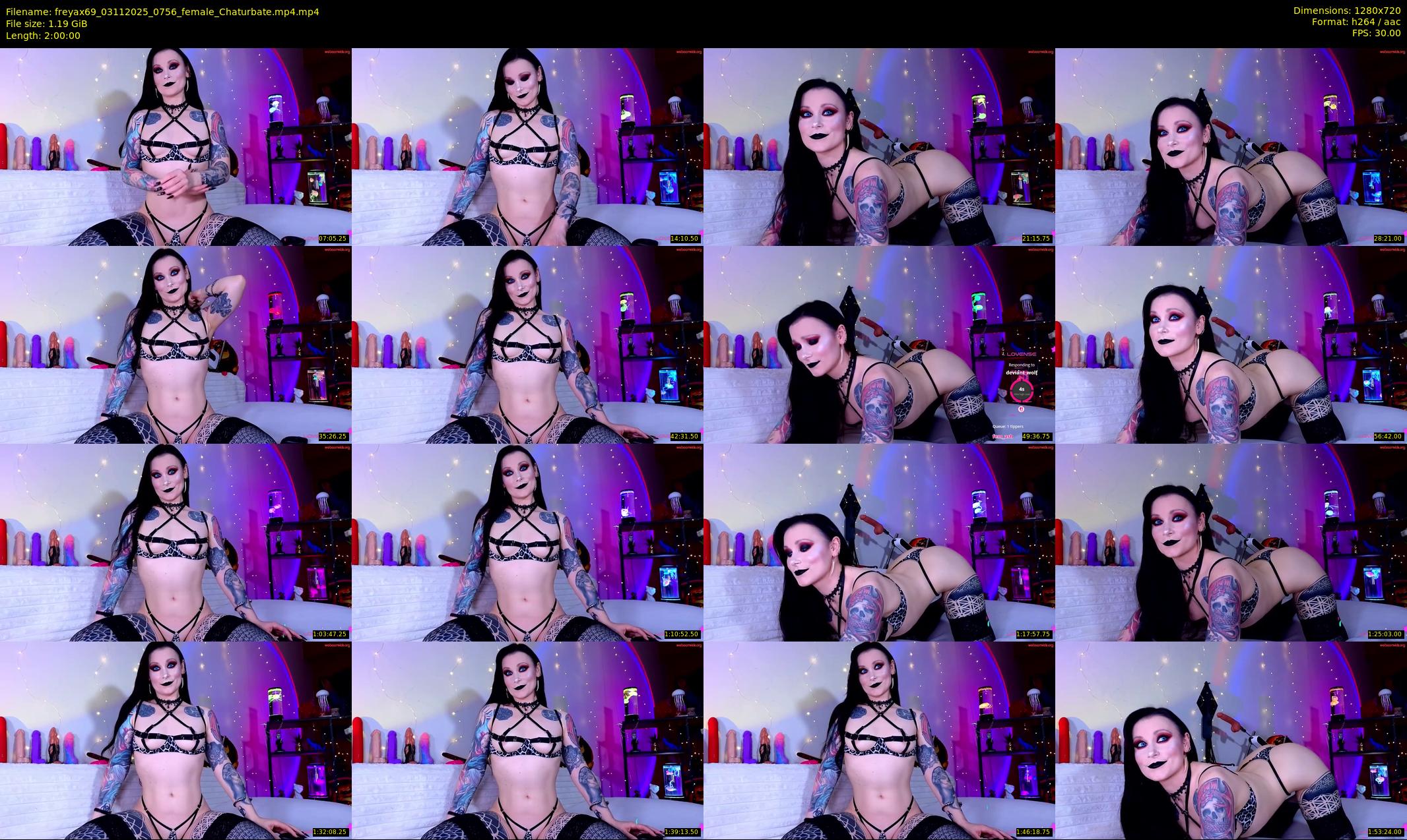 freyax69 — 120 minute Chaturbate female cam show recording, 720p, Nov 3, 2025