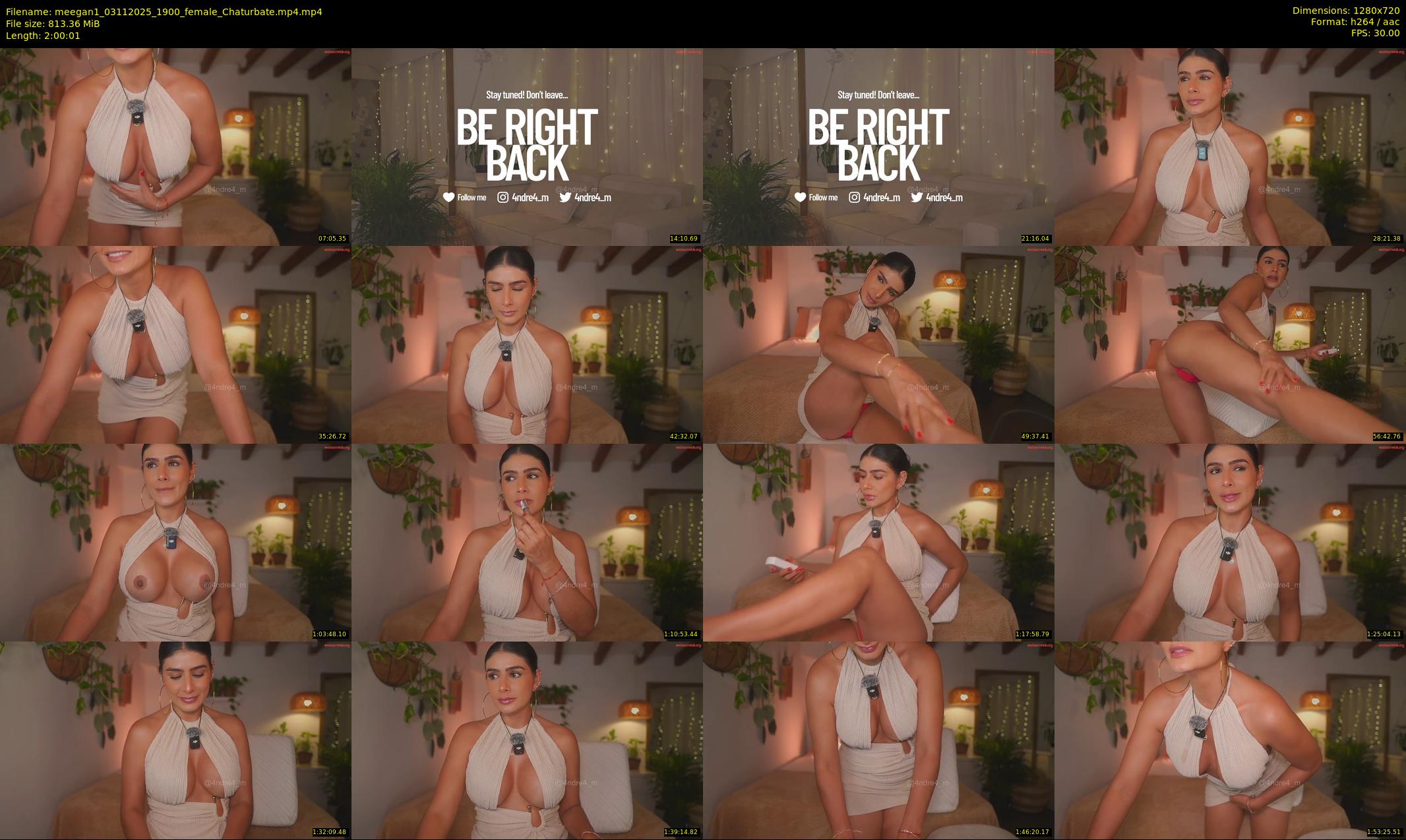 meegan1 — 121 minute Chaturbate female cam show recording, 720p, Nov 3, 2025