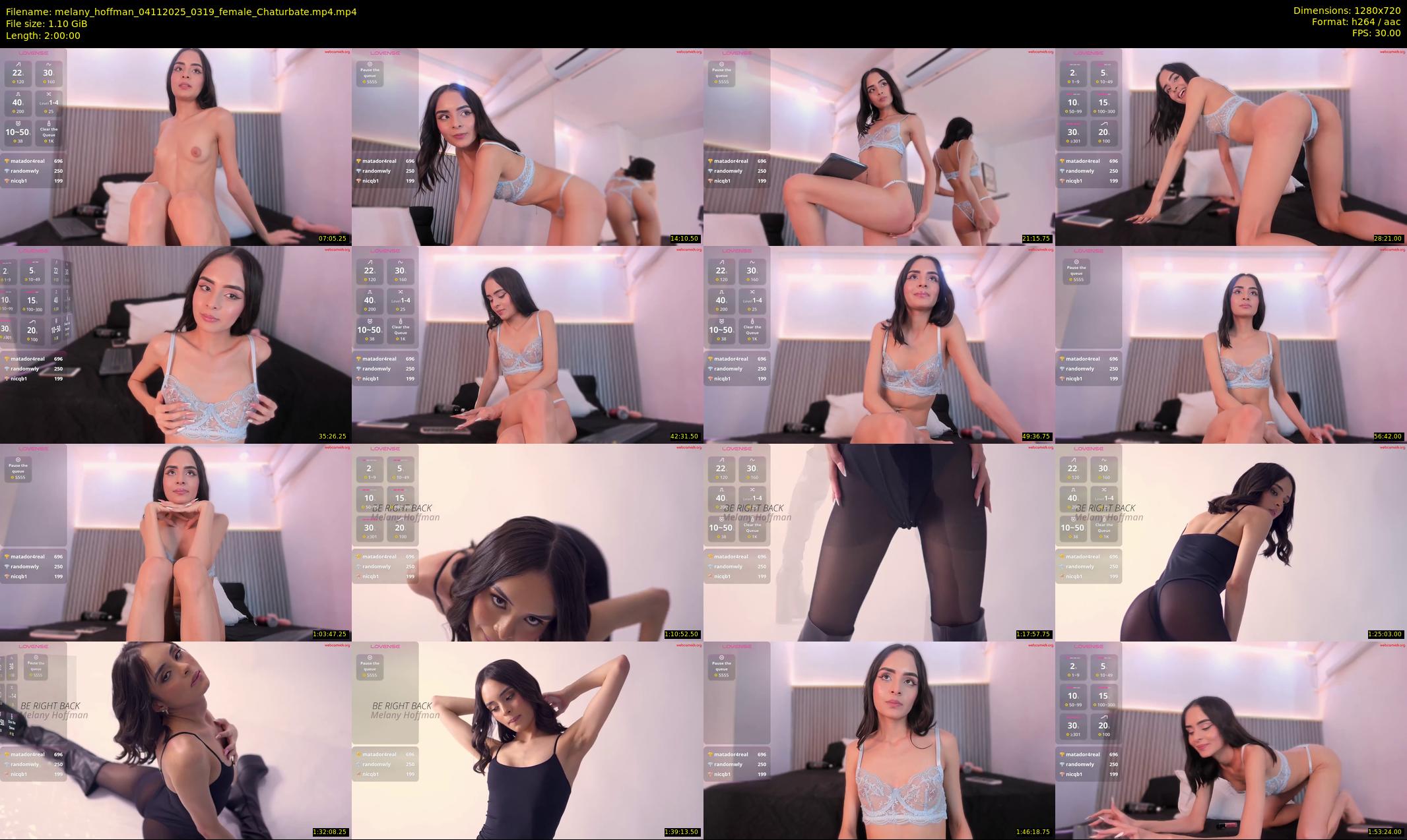 melany_hoffman — 120 minute Chaturbate female cam show recording, 720p, Nov 4, 2025