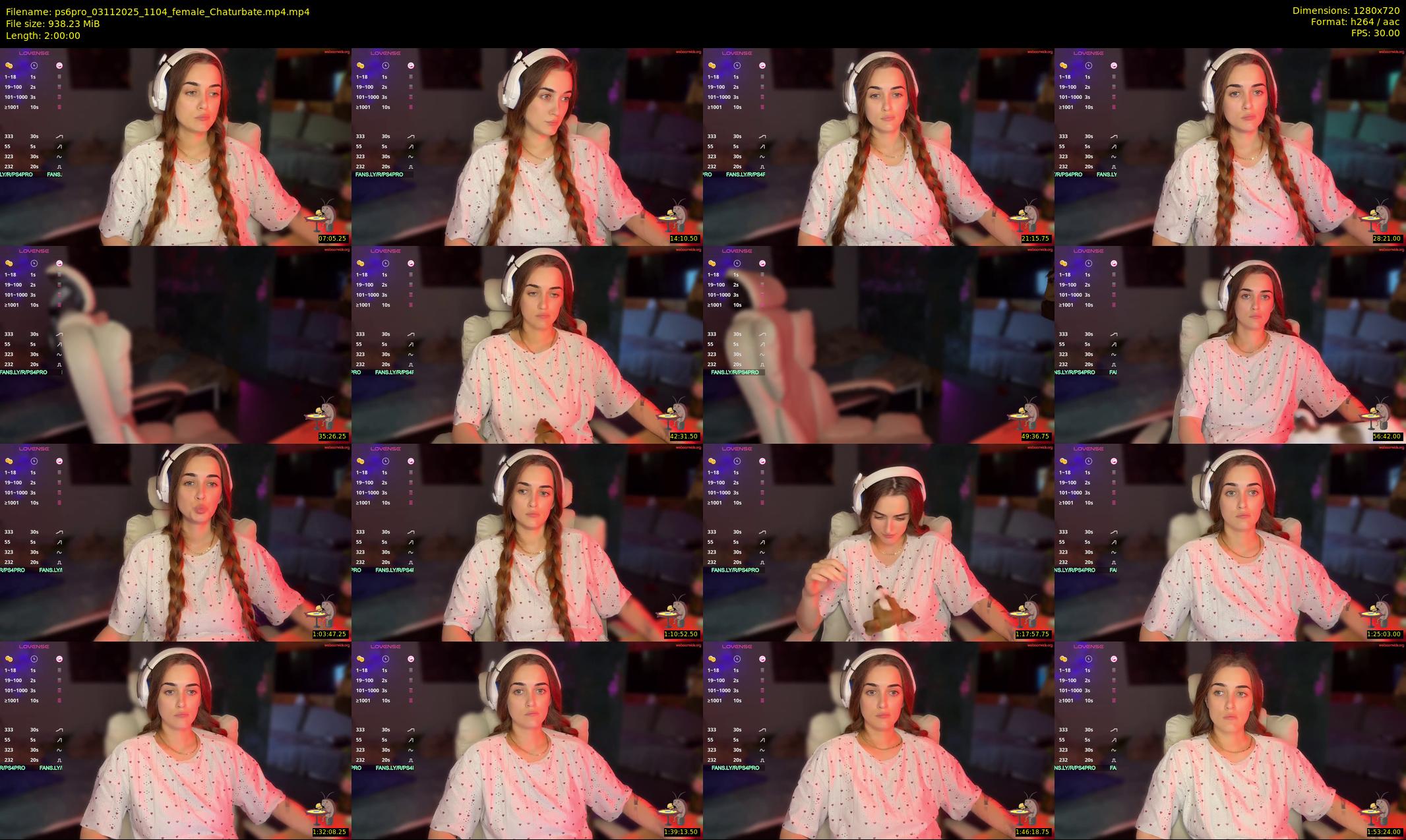 ps6pro — 120 minute Chaturbate female cam show recording, 720p, Nov 3, 2025