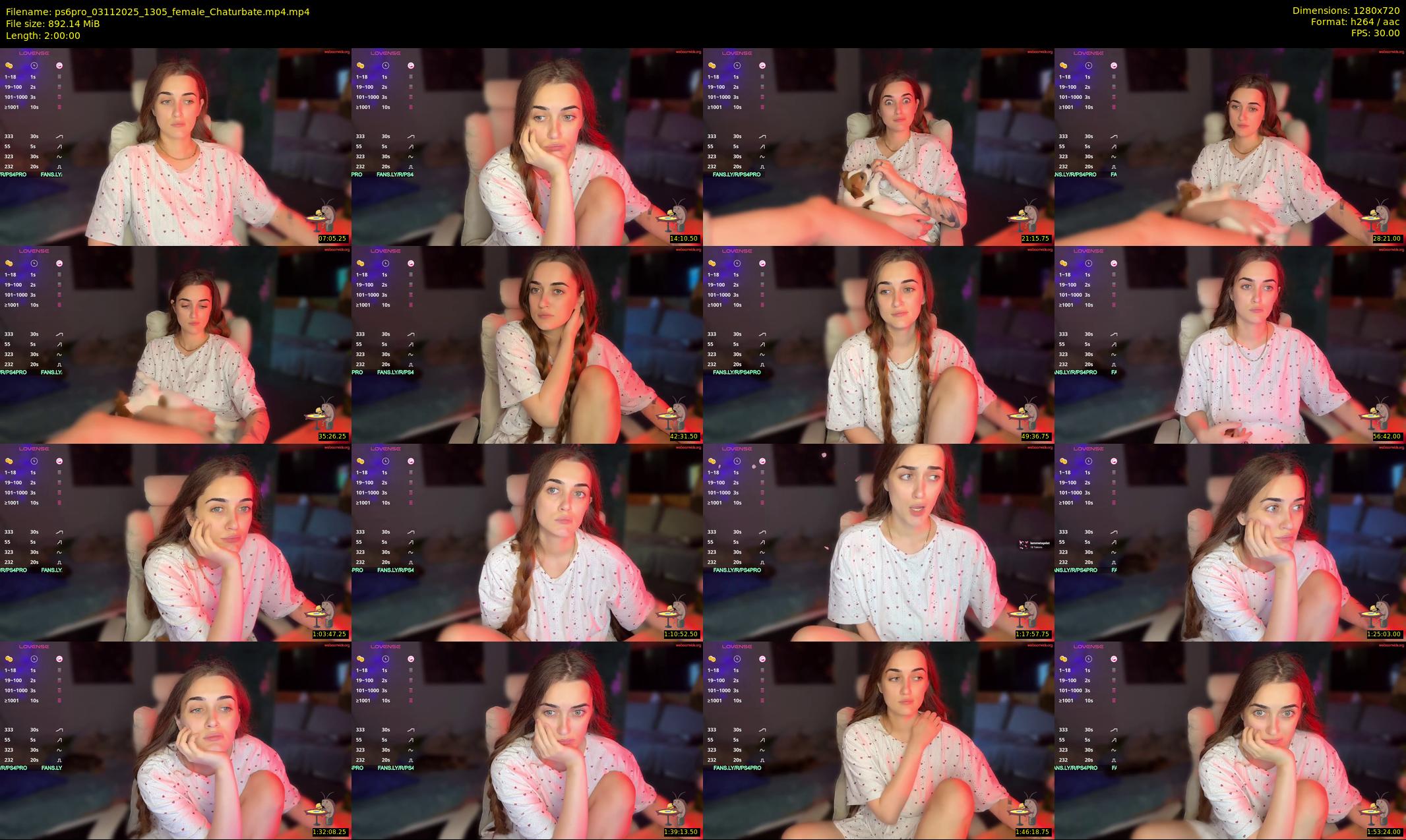 ps6pro — 120 minute Chaturbate female cam show recording, 720p, Nov 3, 2025