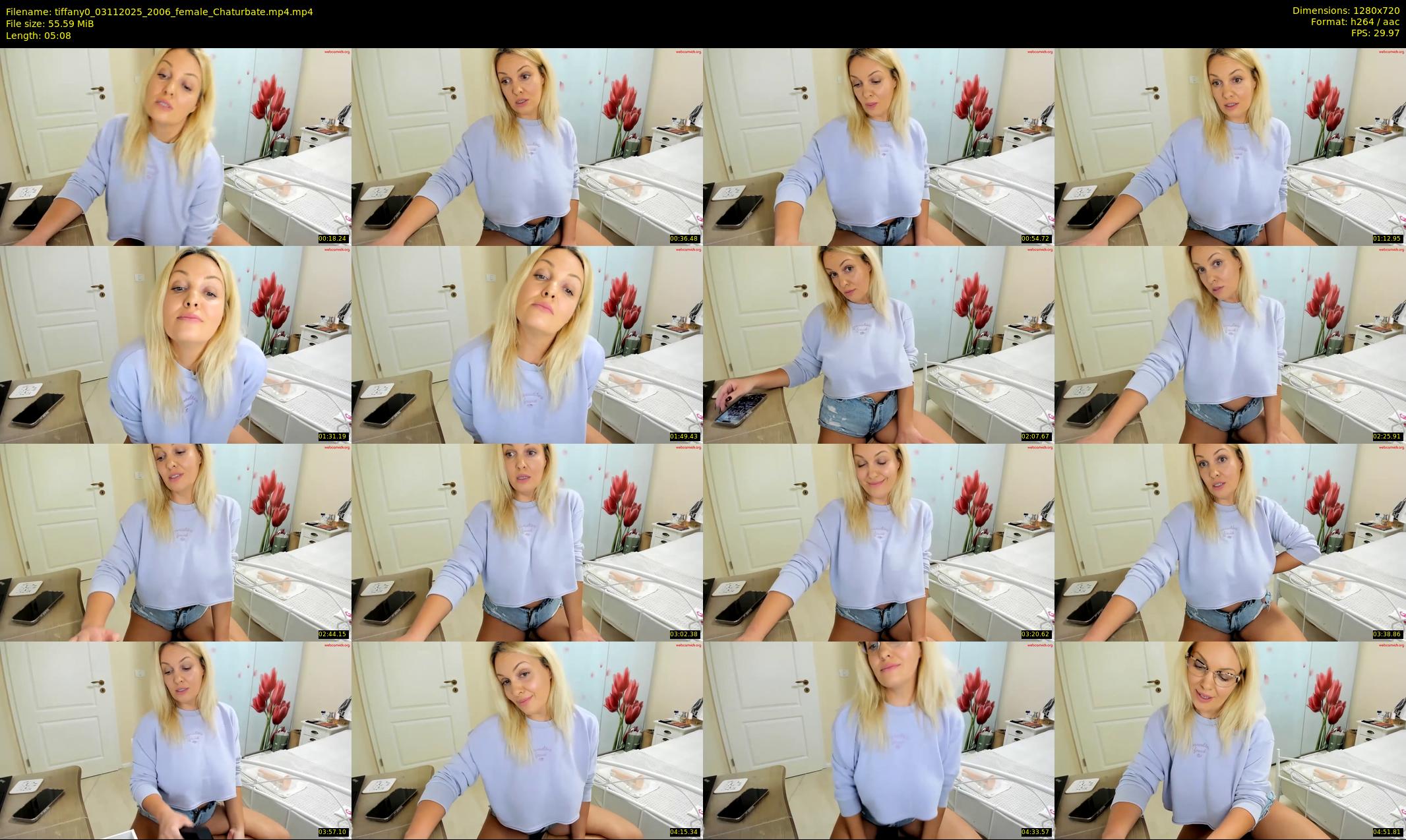 tiffany0 — 6 minute Chaturbate female cam show recording, 720p, Nov 3, 2025