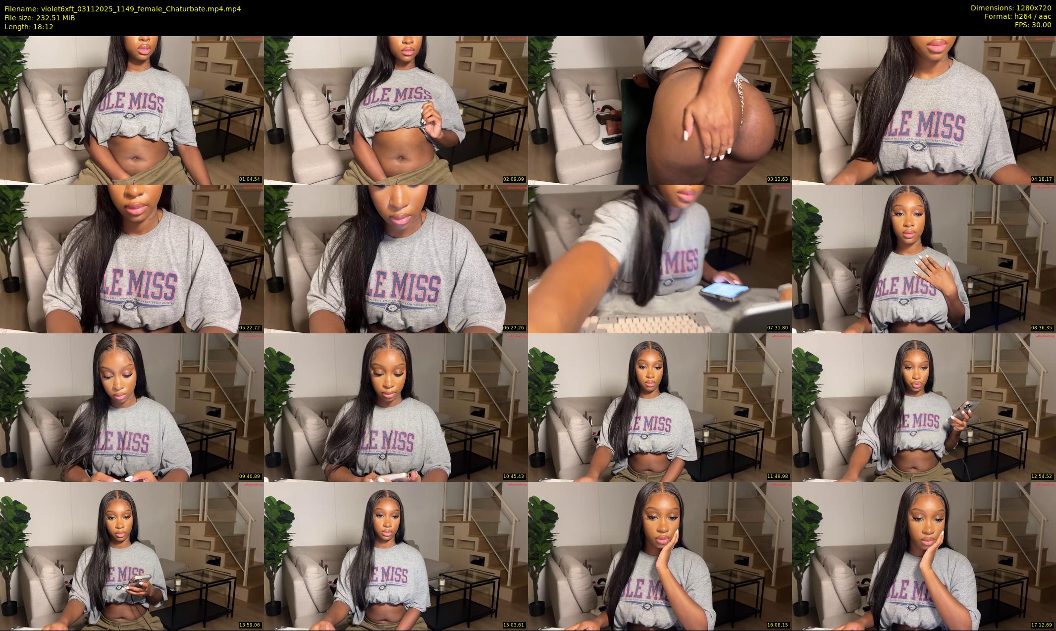 violet6xft — 19 minute Chaturbate female cam show recording, 720p, Nov 3, 2025