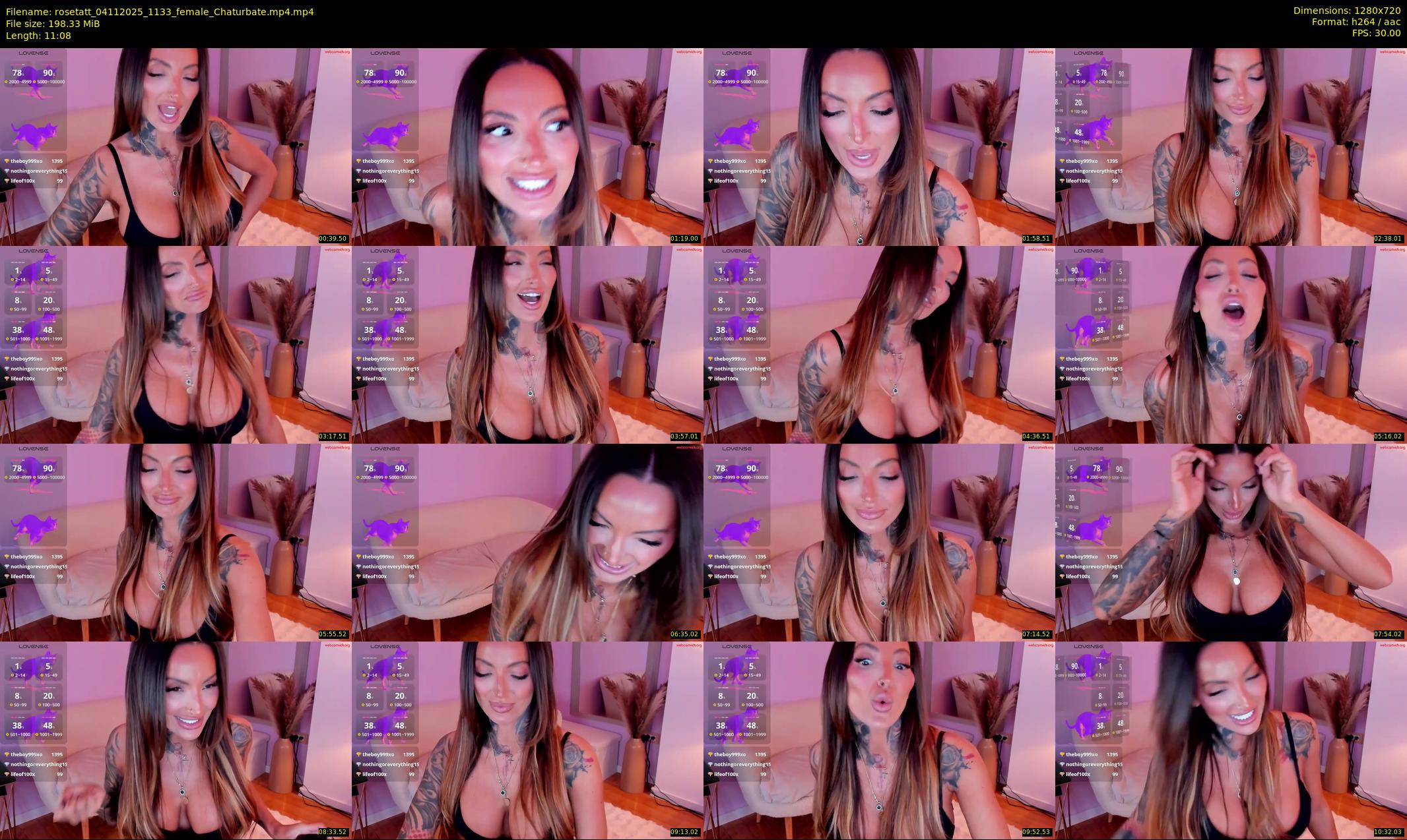 rosetatt — 12 minute Chaturbate female cam show recording, 720p, Nov 4, 2025