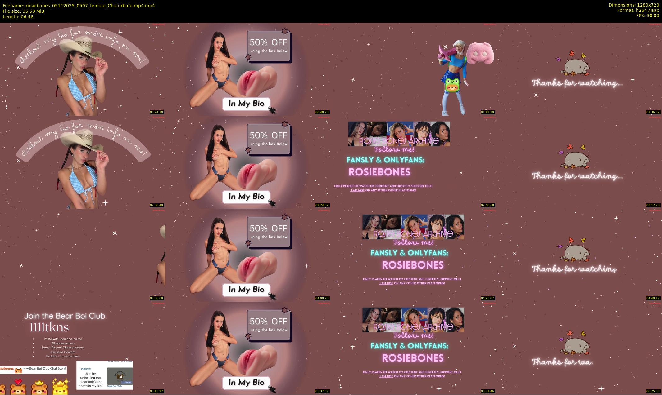 rosiebones — 7 minute Chaturbate female cam show recording, 720p, Nov 5, 2025