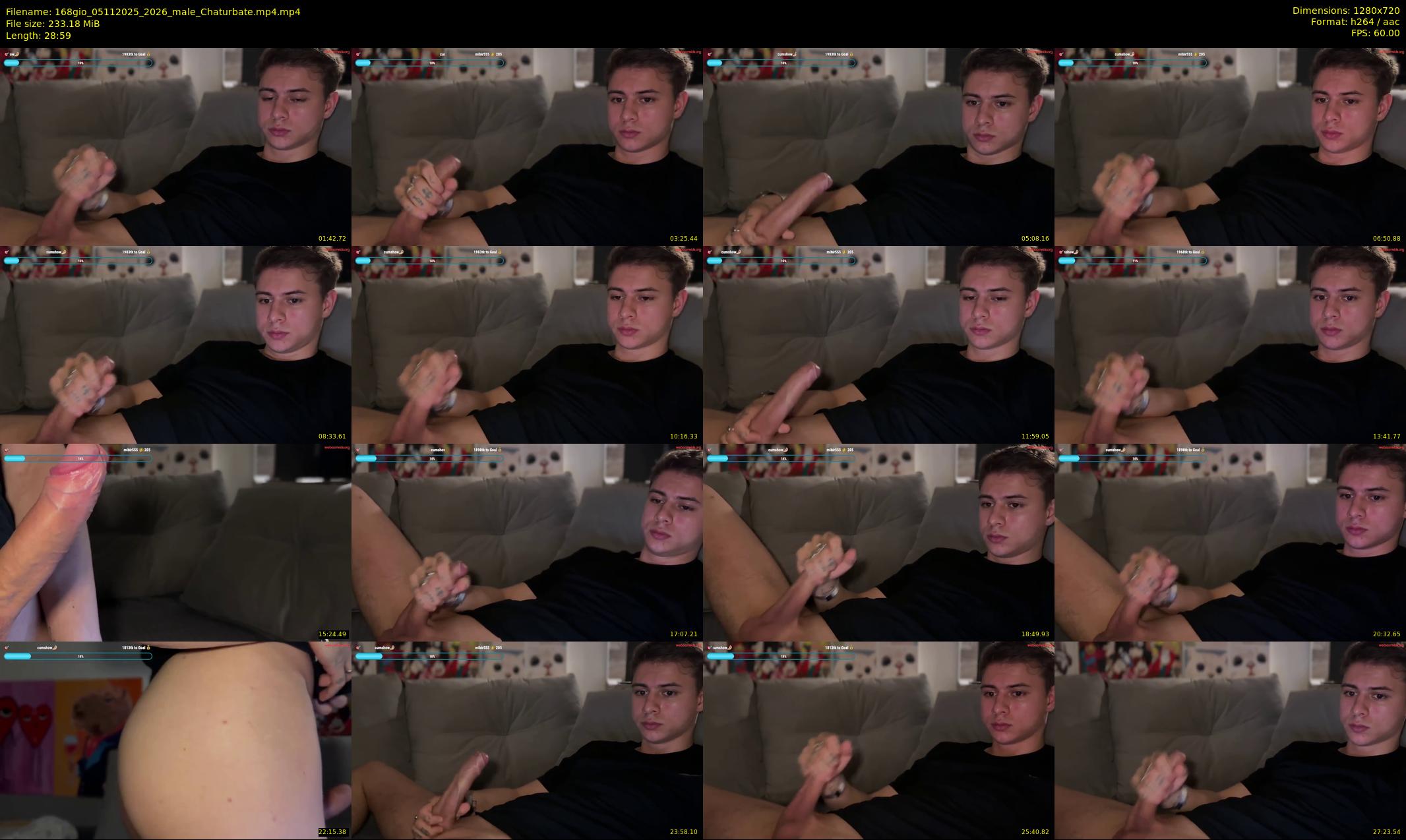 168gio — 29 minute Chaturbate male cam show recording, 720p, Nov 5, 2025