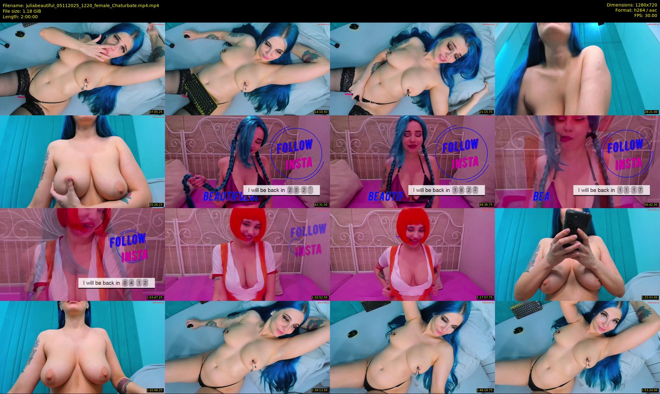 juliabeautiful — 120 minute Chaturbate female cam show recording, 720p, Nov 5, 2025
