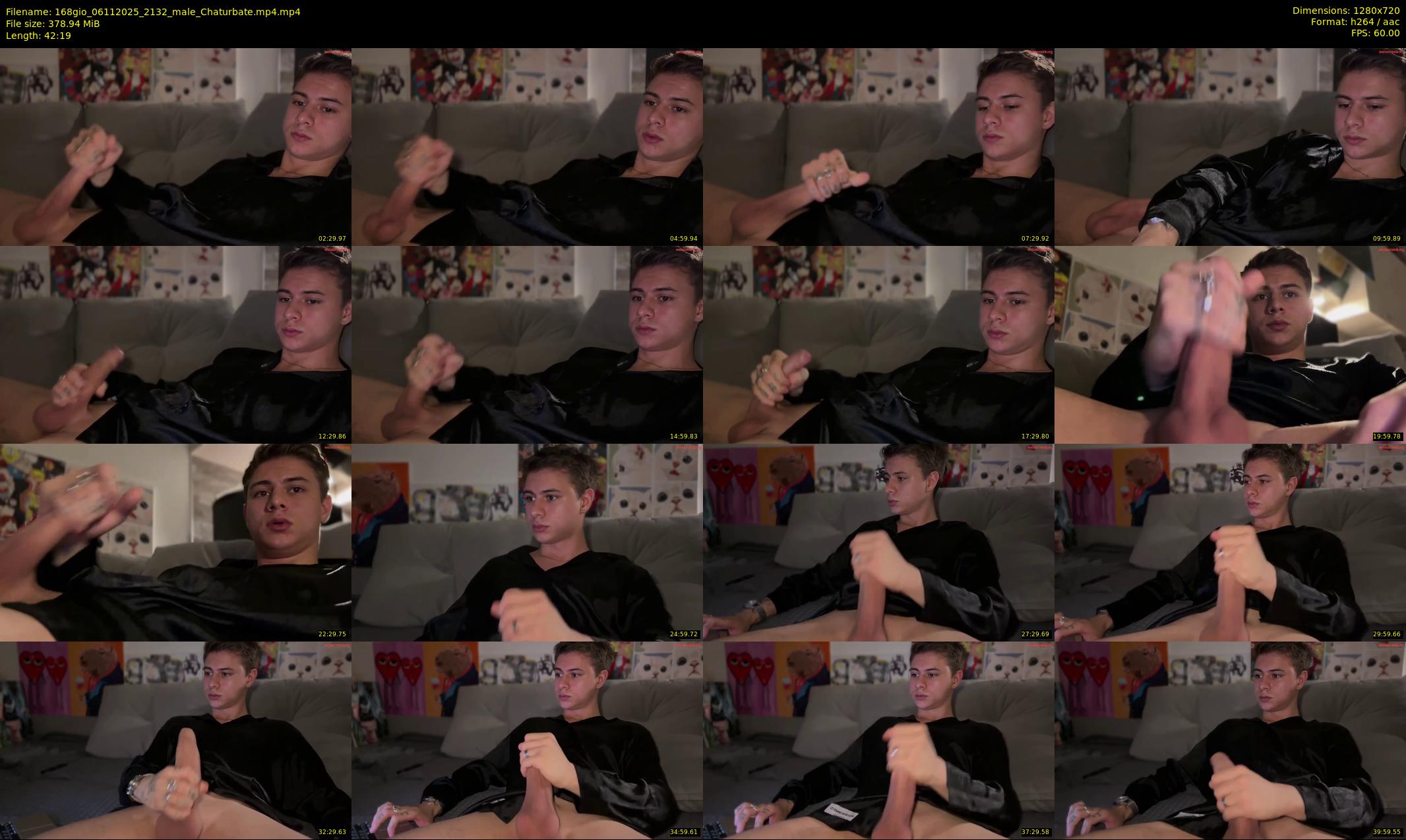 168gio — 43 minute Chaturbate male cam show recording, 720p, Nov 6, 2025