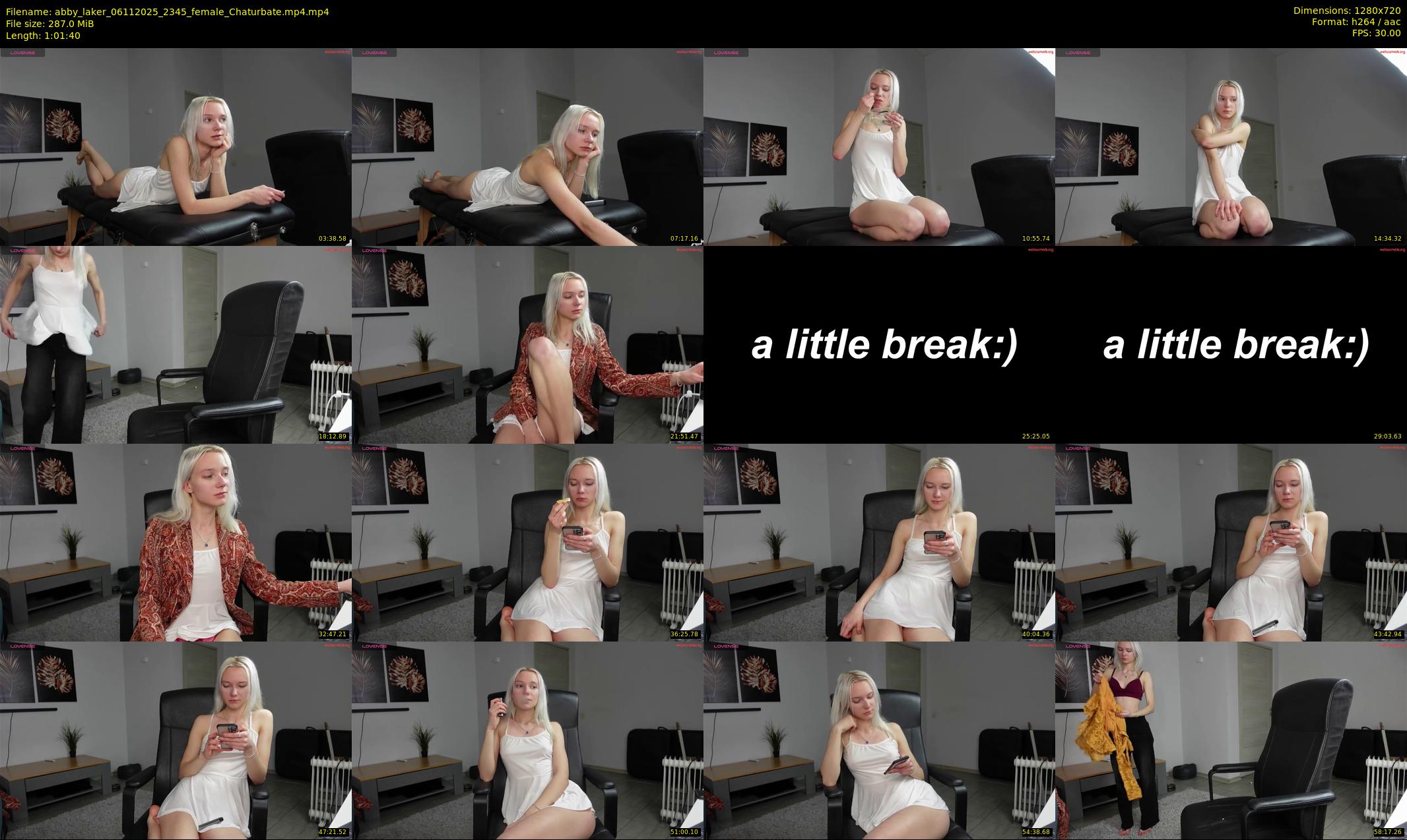 abby_laker — 62 minute Chaturbate female cam show recording, 720p, Nov 6, 2025