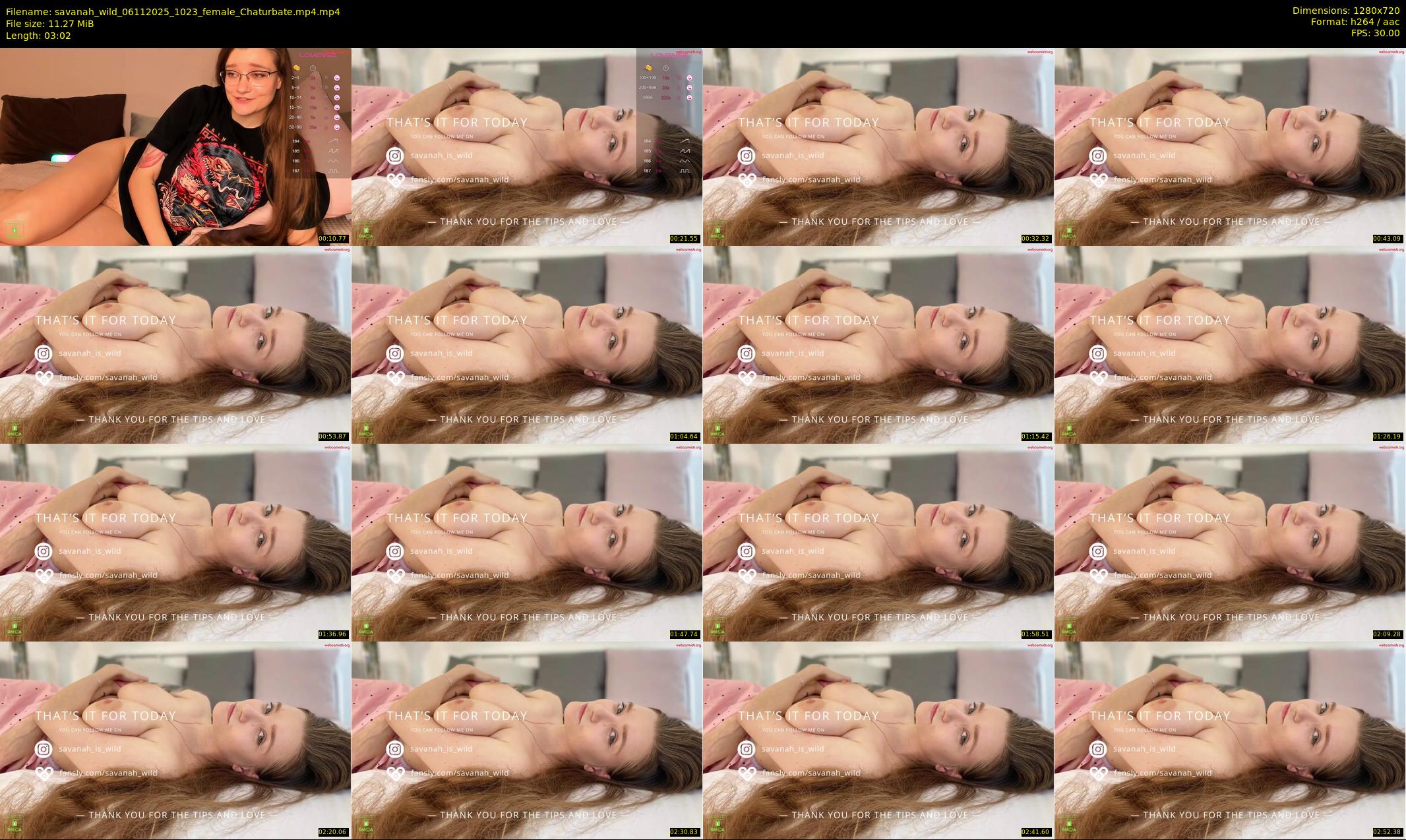 savanah_wild — 4 minute Chaturbate female cam show recording, 720p, Nov 6, 2025