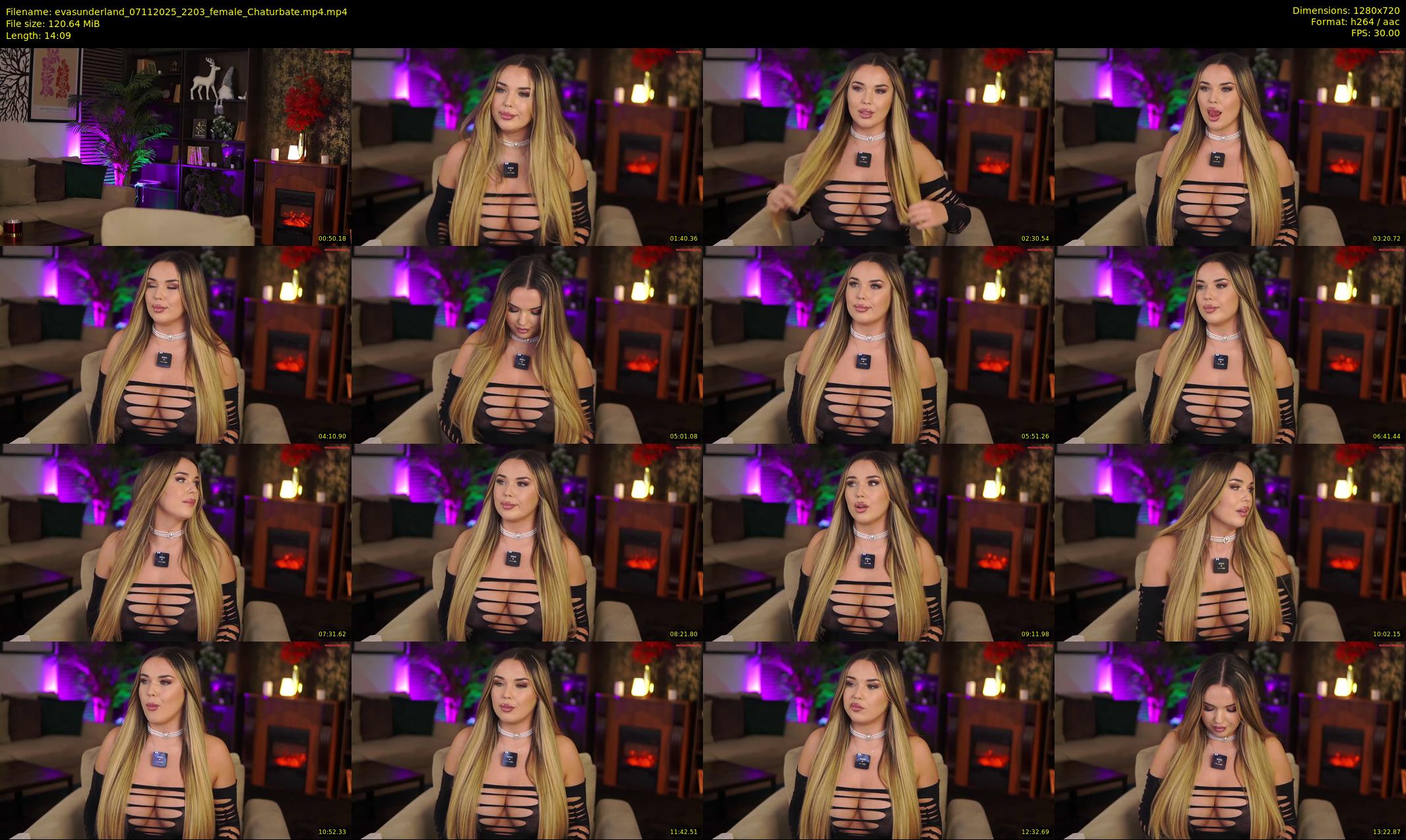 evasunderland — 15 minute Chaturbate female cam show recording, 720p, Nov 7, 2025