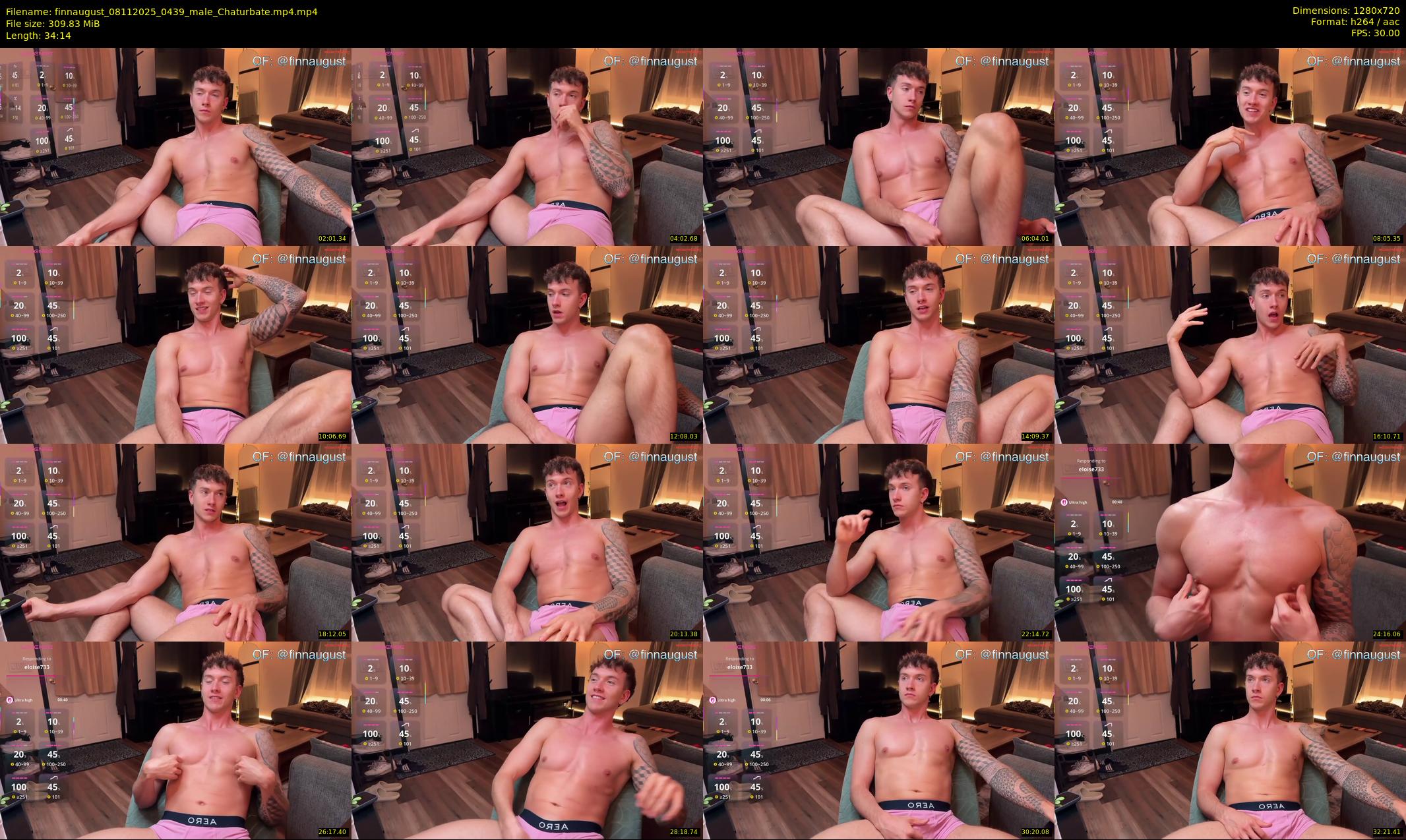 finnaugust — 35 minute Chaturbate male cam show recording, 720p, Nov 8, 2025