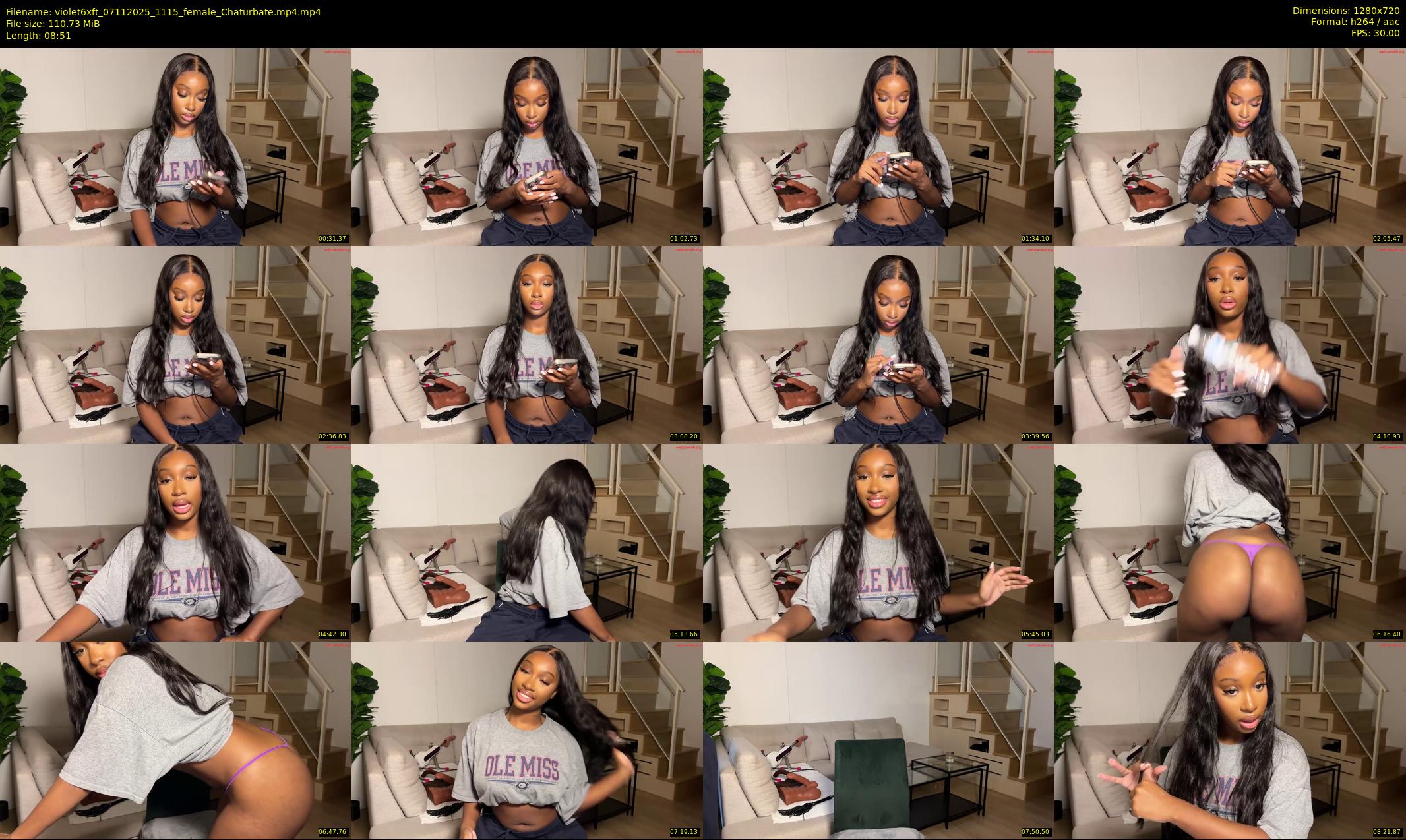 violet6xft — 9 minute Chaturbate female cam show recording, 720p, Nov 7, 2025