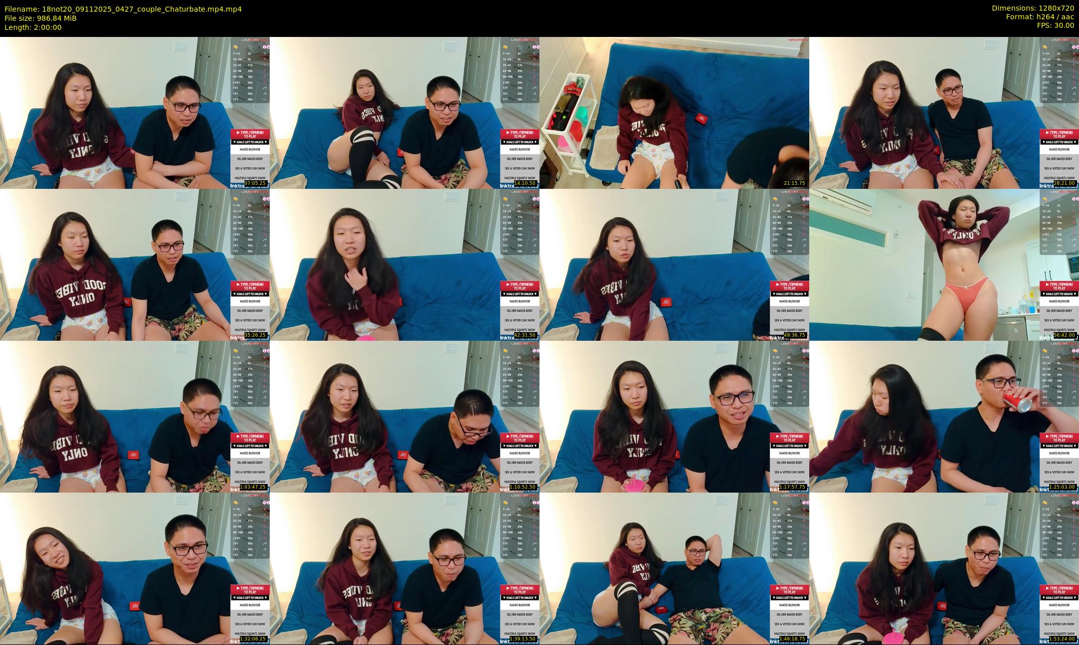 18not20 — 120 minute Chaturbate couple cam show recording, 720p, Nov 9, 2025