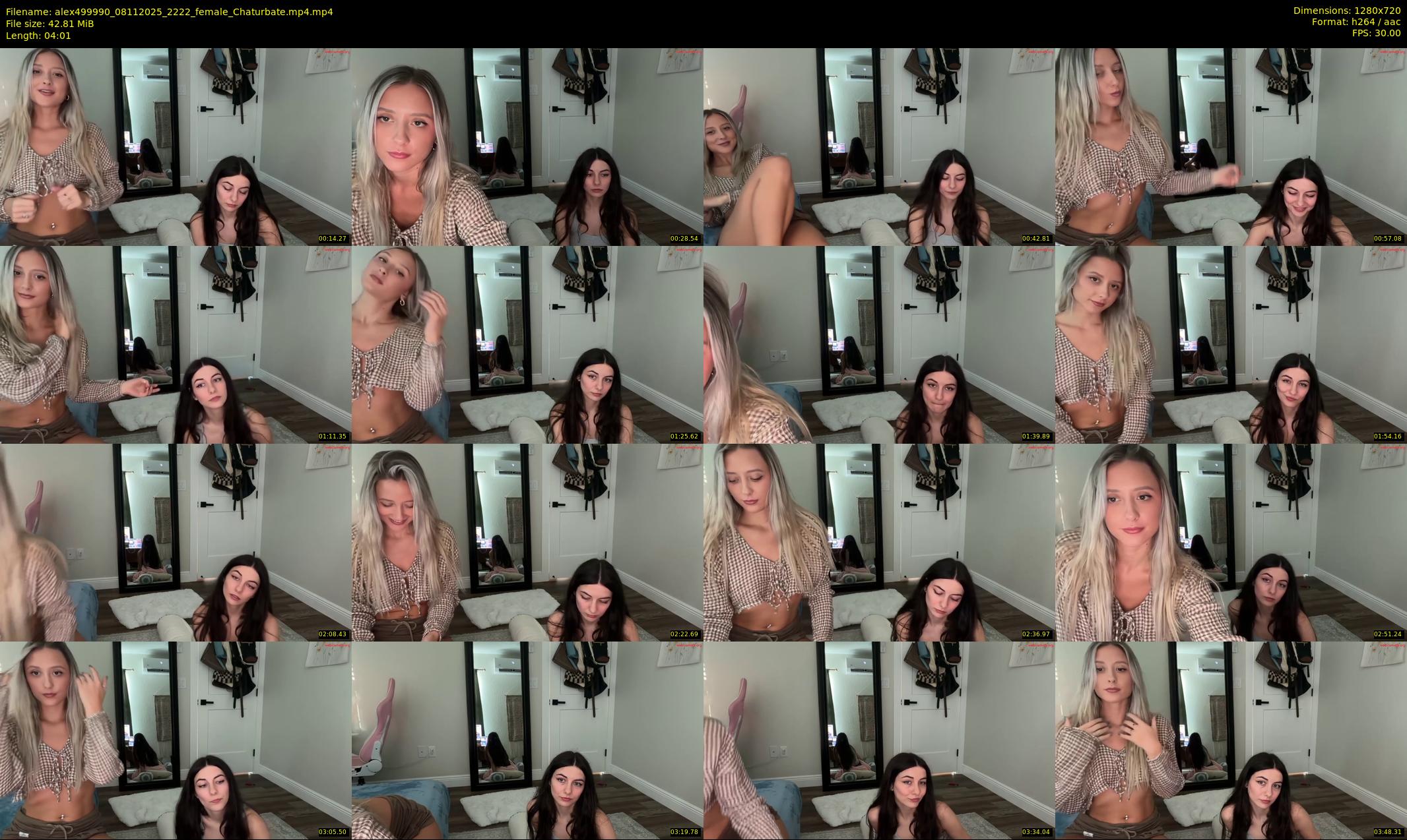 alex499990 — 5 minute Chaturbate female cam show recording, 720p, Nov 8, 2025
