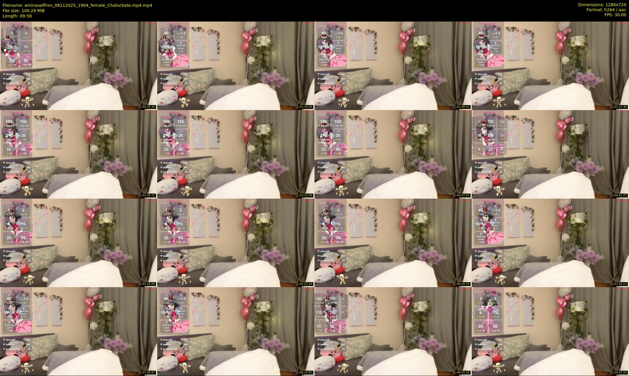 aminasaffron — 10 minute Chaturbate female cam show recording, 720p, Nov 8, 2025