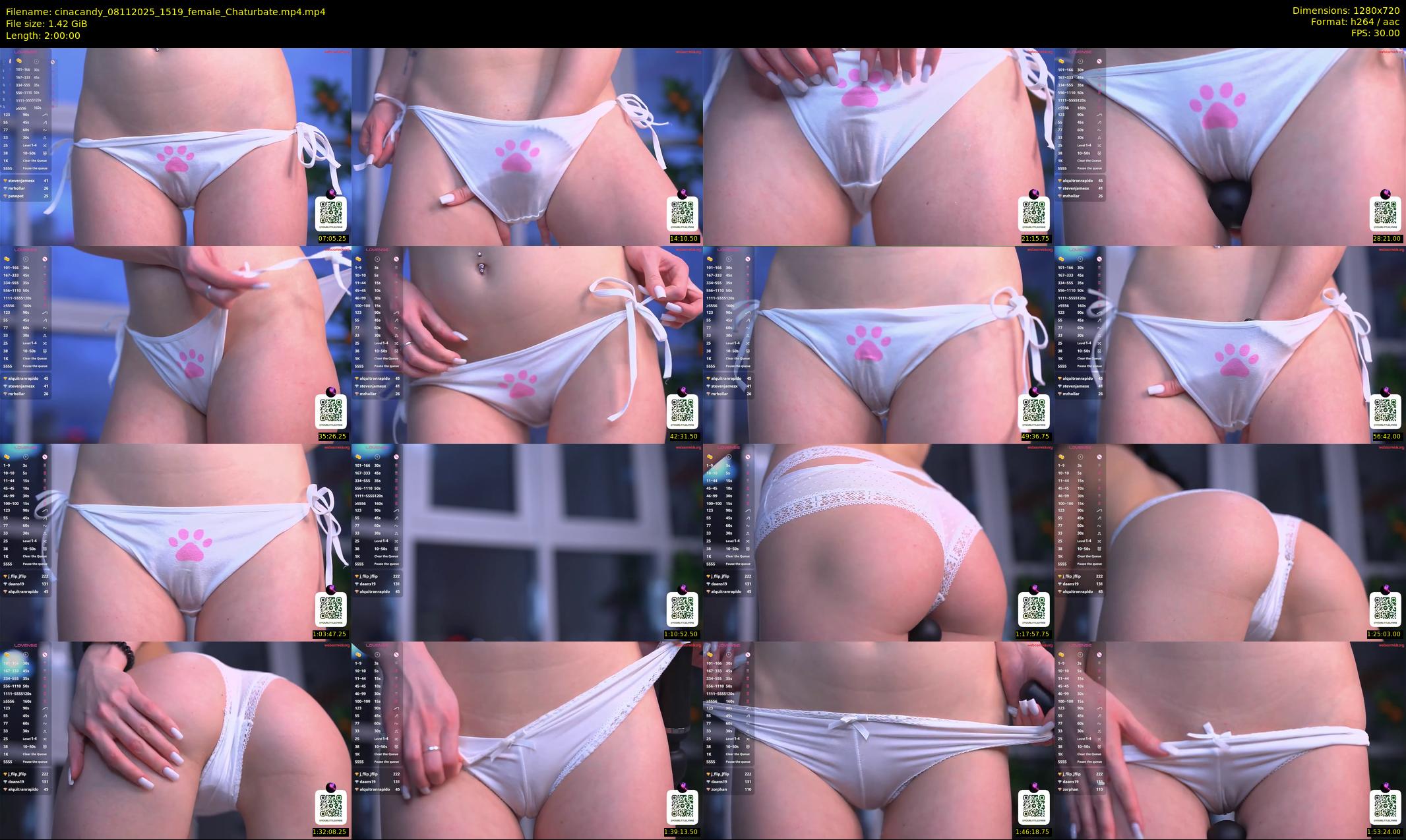cinacandy — 120 minute Chaturbate female cam show recording, 720p, Nov 8, 2025