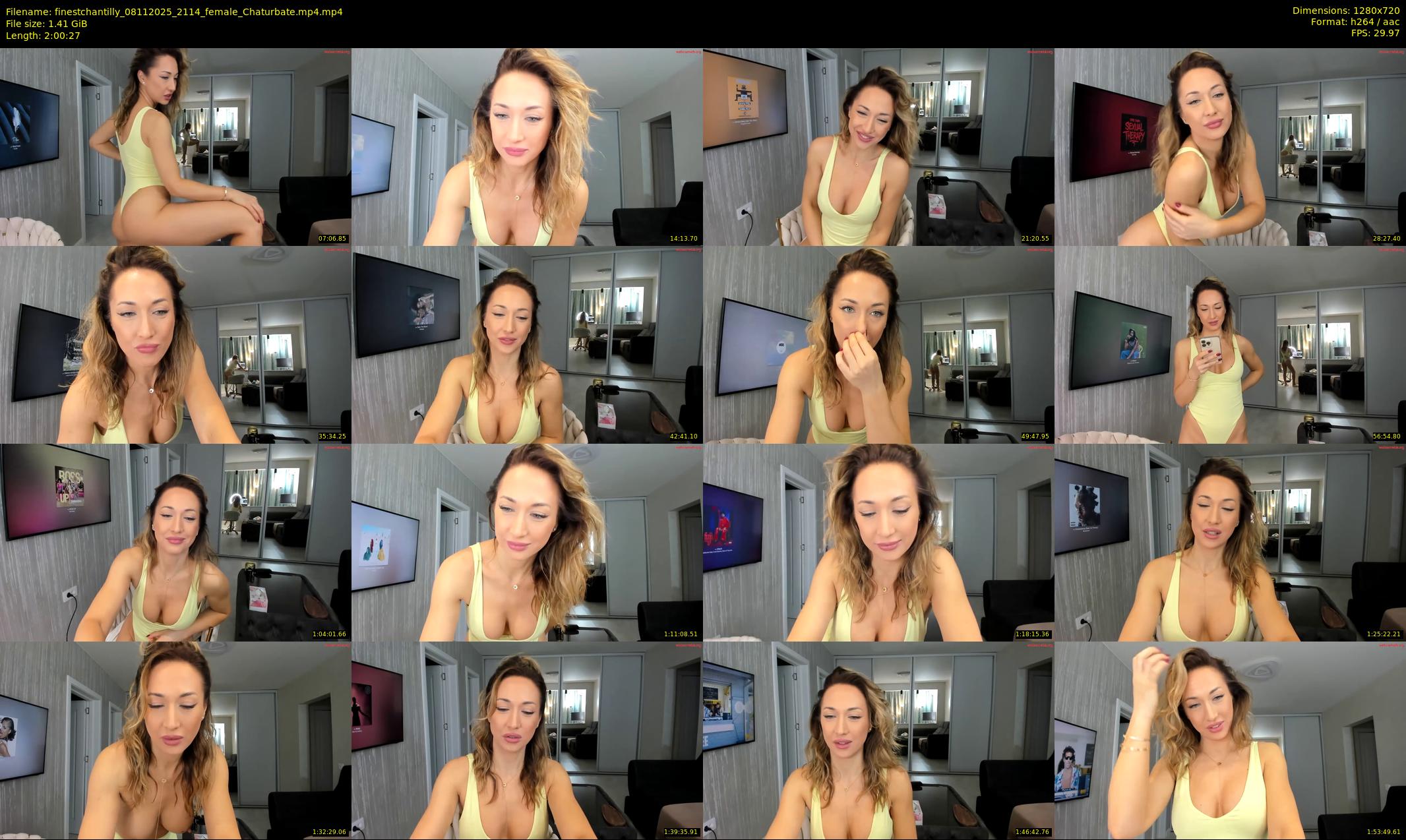 finestchantilly — 121 minute Chaturbate female cam show recording, 720p, Nov 8, 2025
