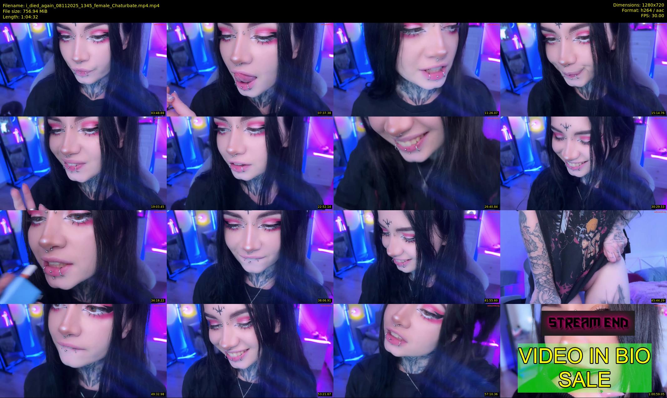 i_died_again — 65 minute Chaturbate female cam show recording, 720p, Nov 8, 2025