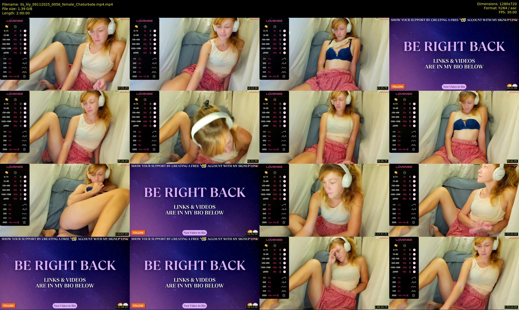 its_lily — 120 minute Chaturbate female cam show recording, 720p, Nov 9, 2025
