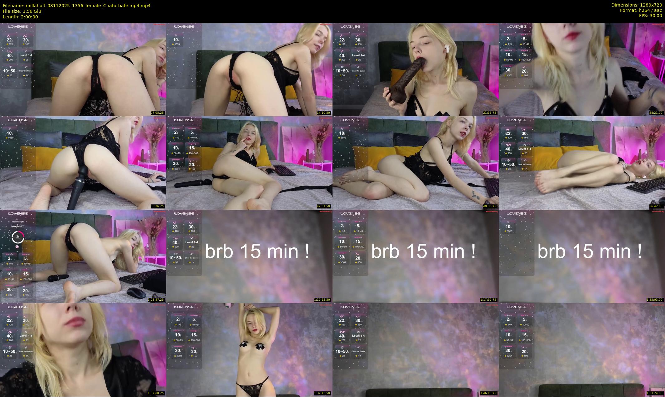 millaholt — 120 minute Chaturbate female cam show recording, 720p, Nov 8, 2025