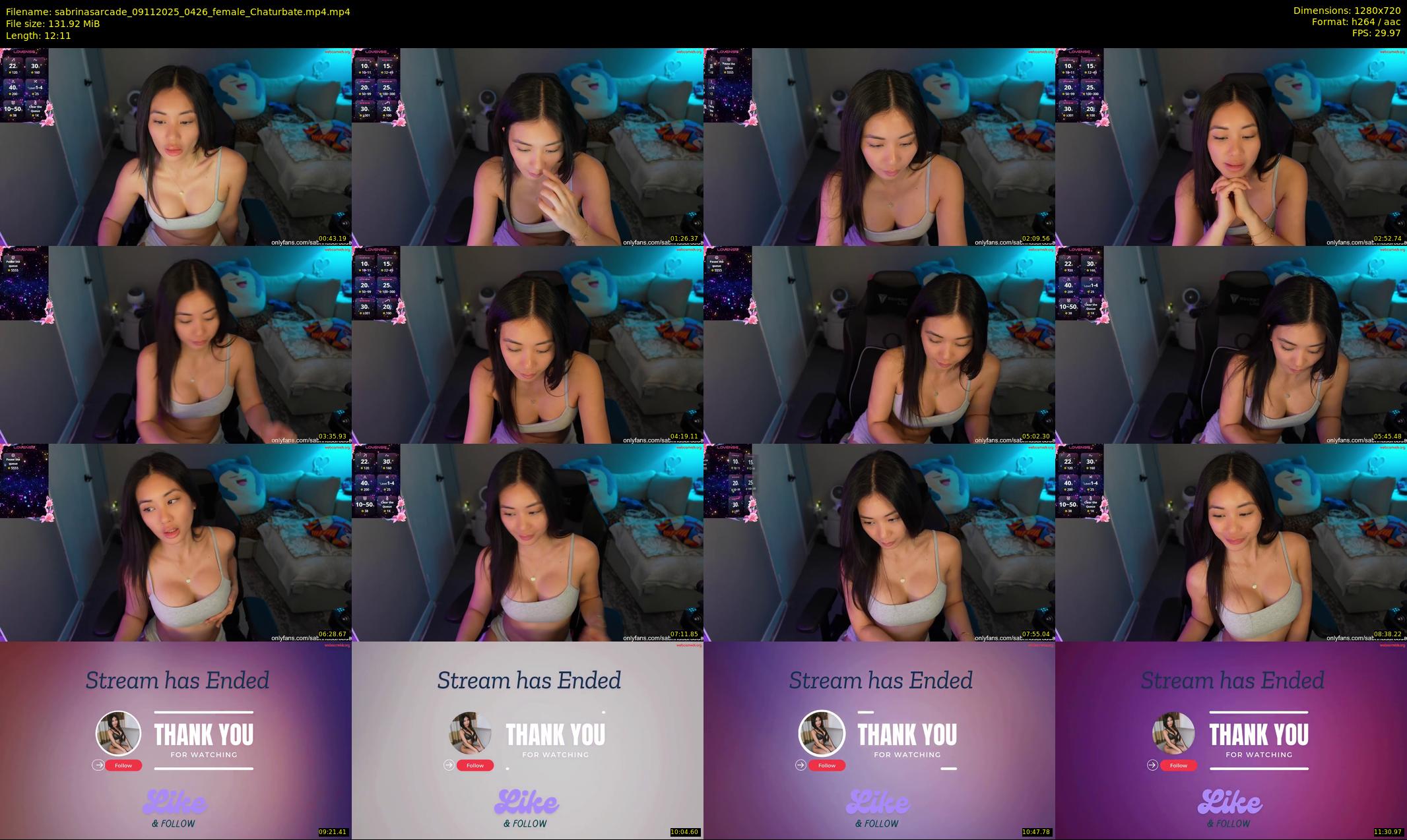 sabrinasarcade — 13 minute Chaturbate female cam show recording, 720p, Nov 9, 2025