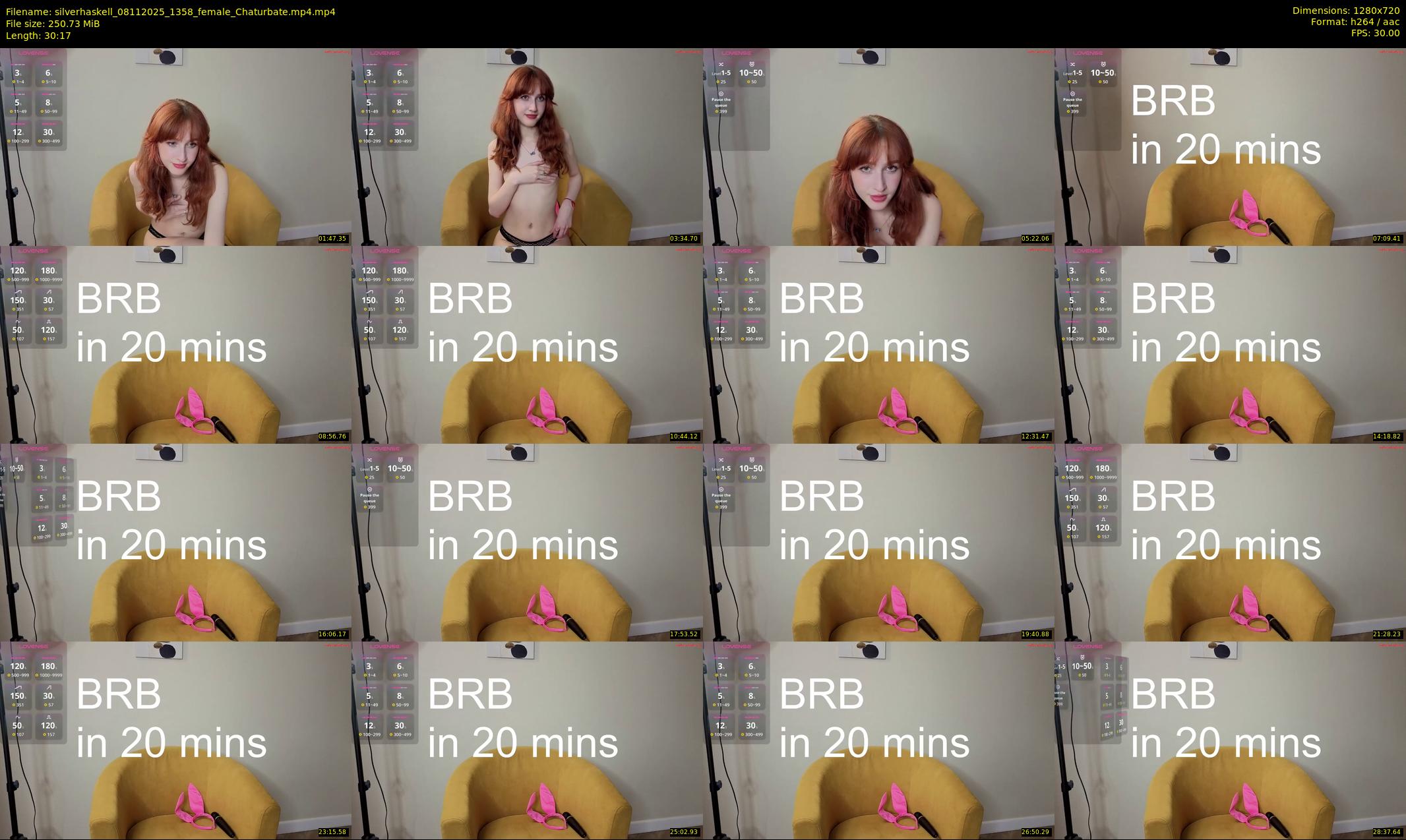 silverhaskell — 31 minute Chaturbate female cam show recording, 720p, Nov 8, 2025