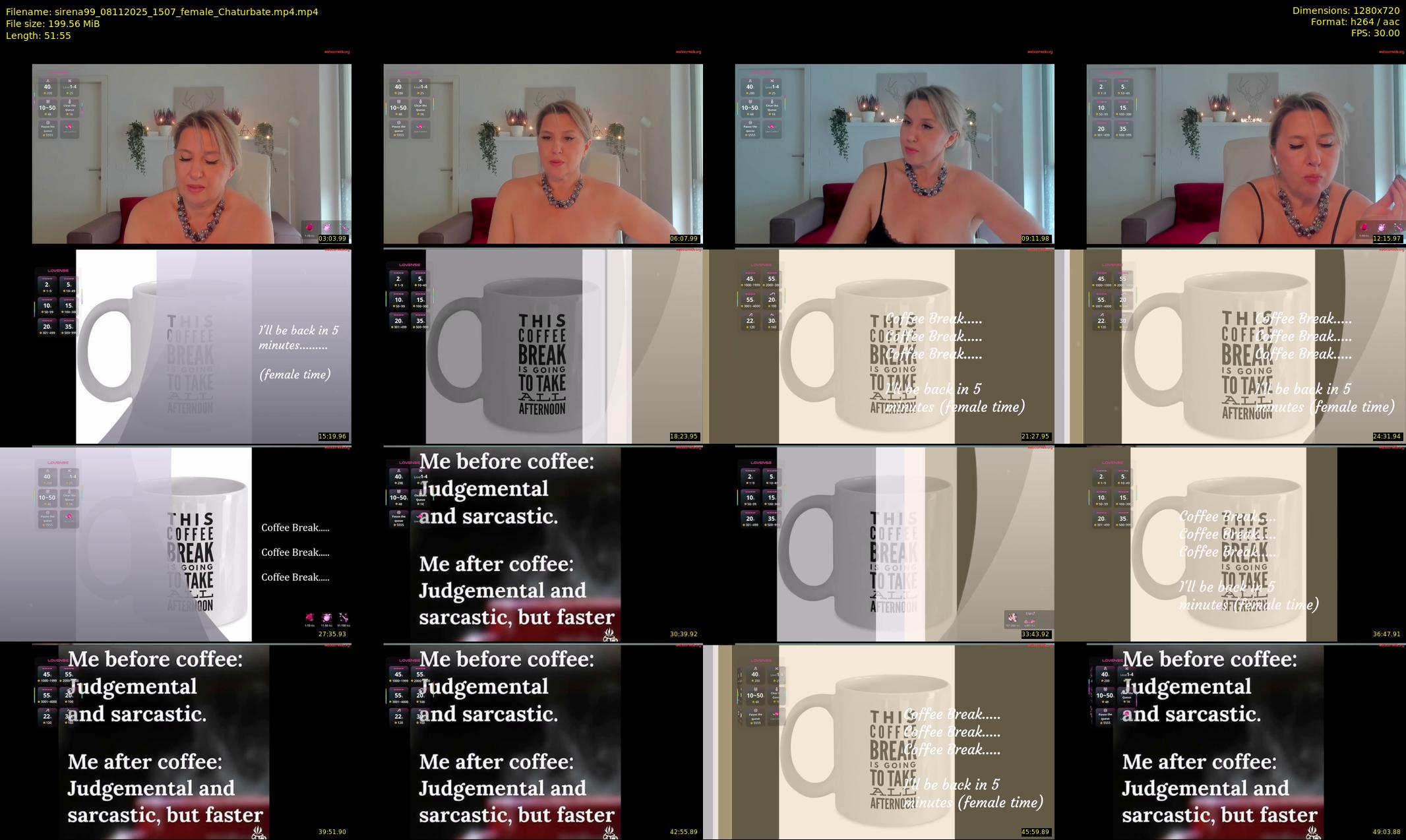 sirena99 — 52 minute Chaturbate female cam show recording, 720p, Nov 8, 2025