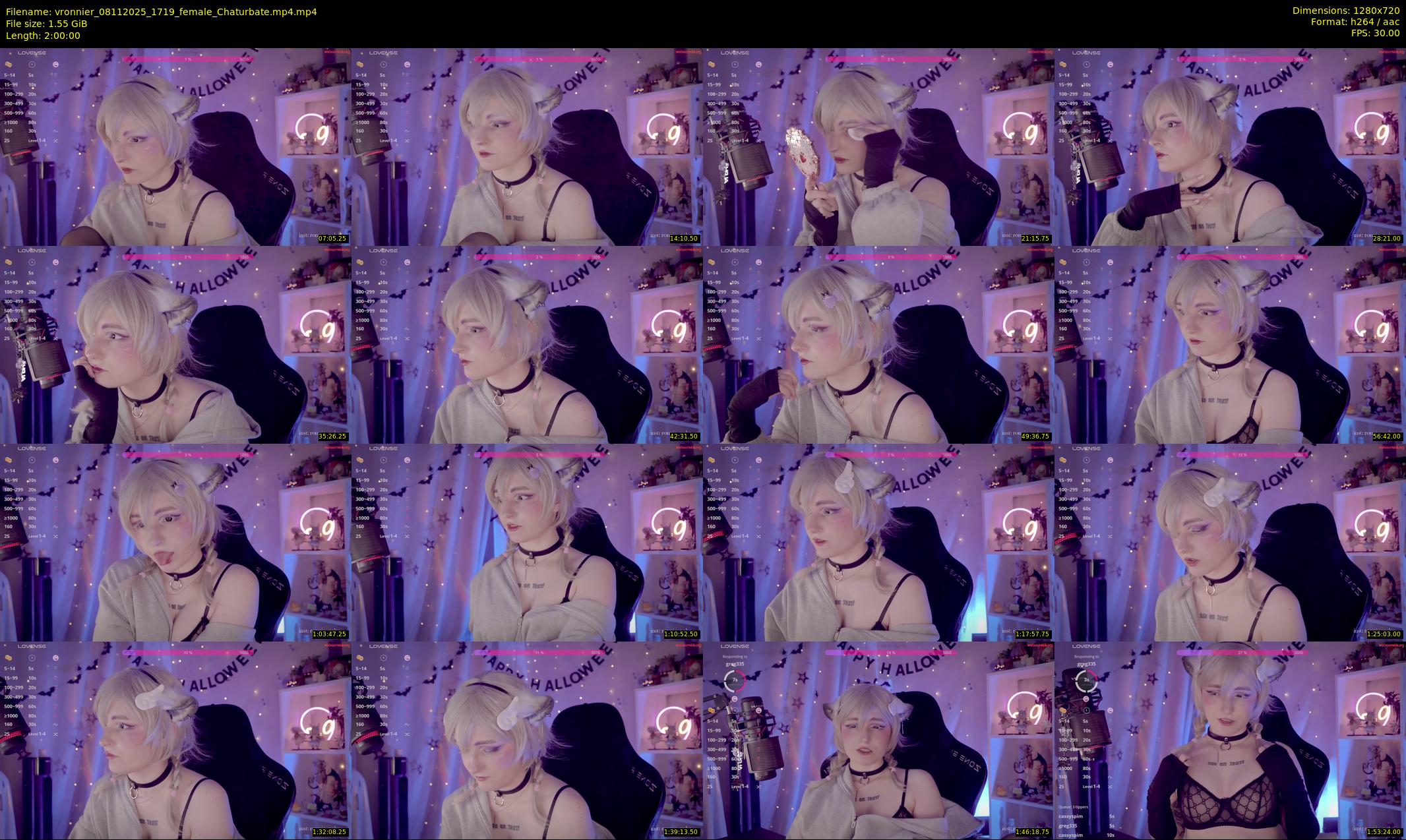 vronnier — 120 minute Chaturbate female cam show recording, 720p, Nov 8, 2025