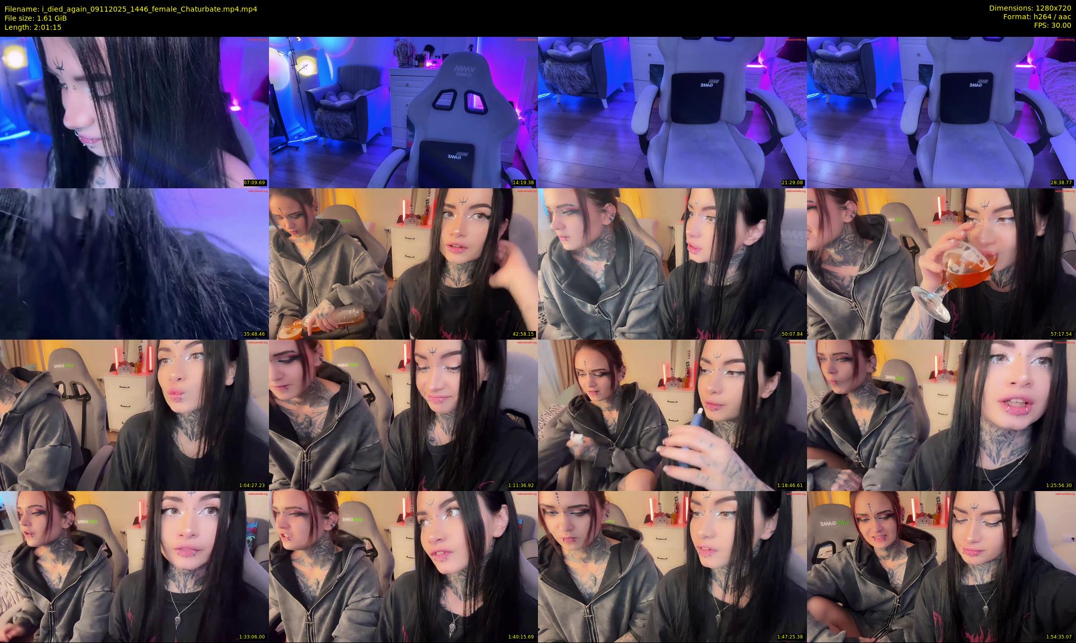 i_died_again — 122 minute Chaturbate female cam show recording, 720p, Nov 9, 2025