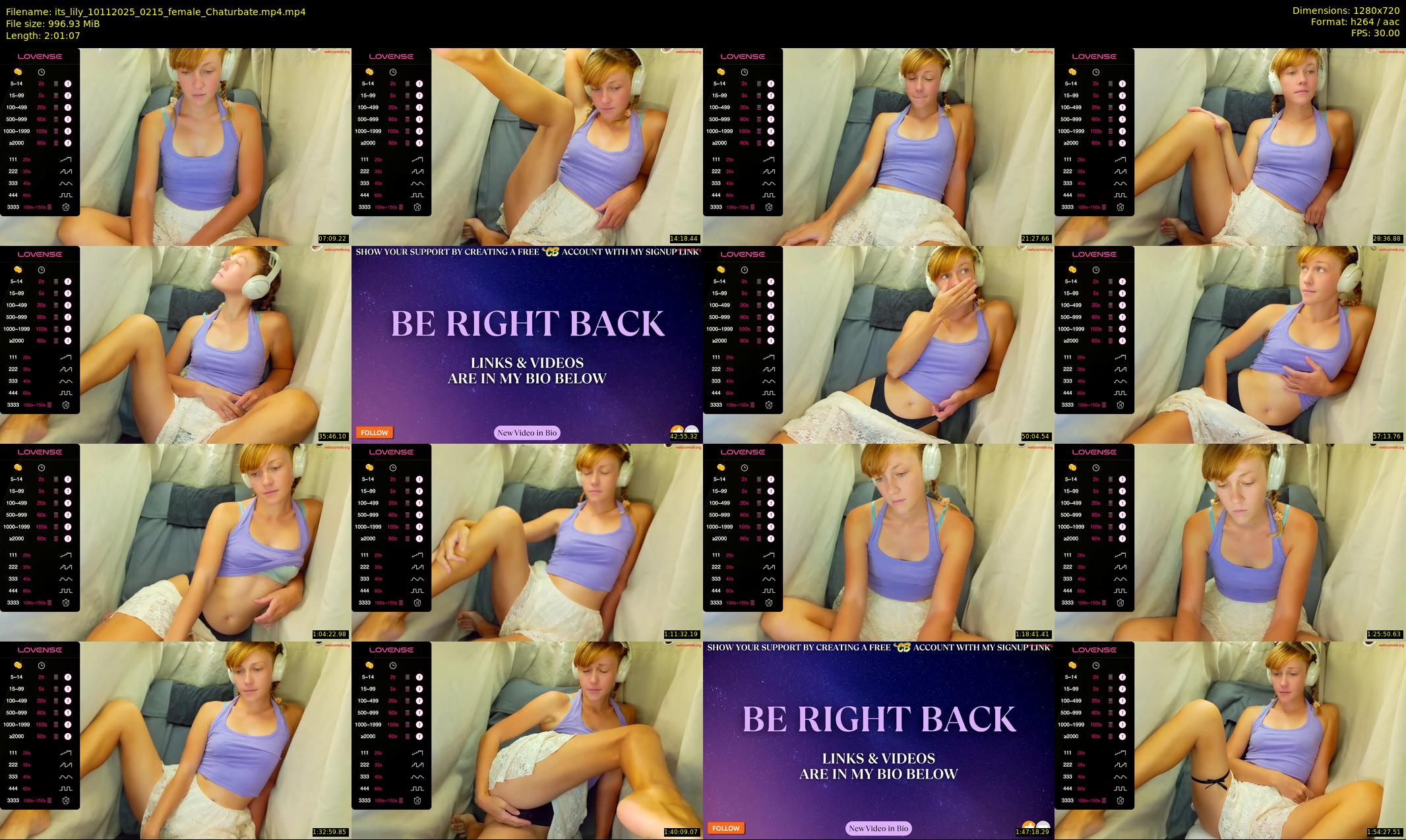 its_lily — 122 minute Chaturbate female cam show recording, 720p, Nov 10, 2025