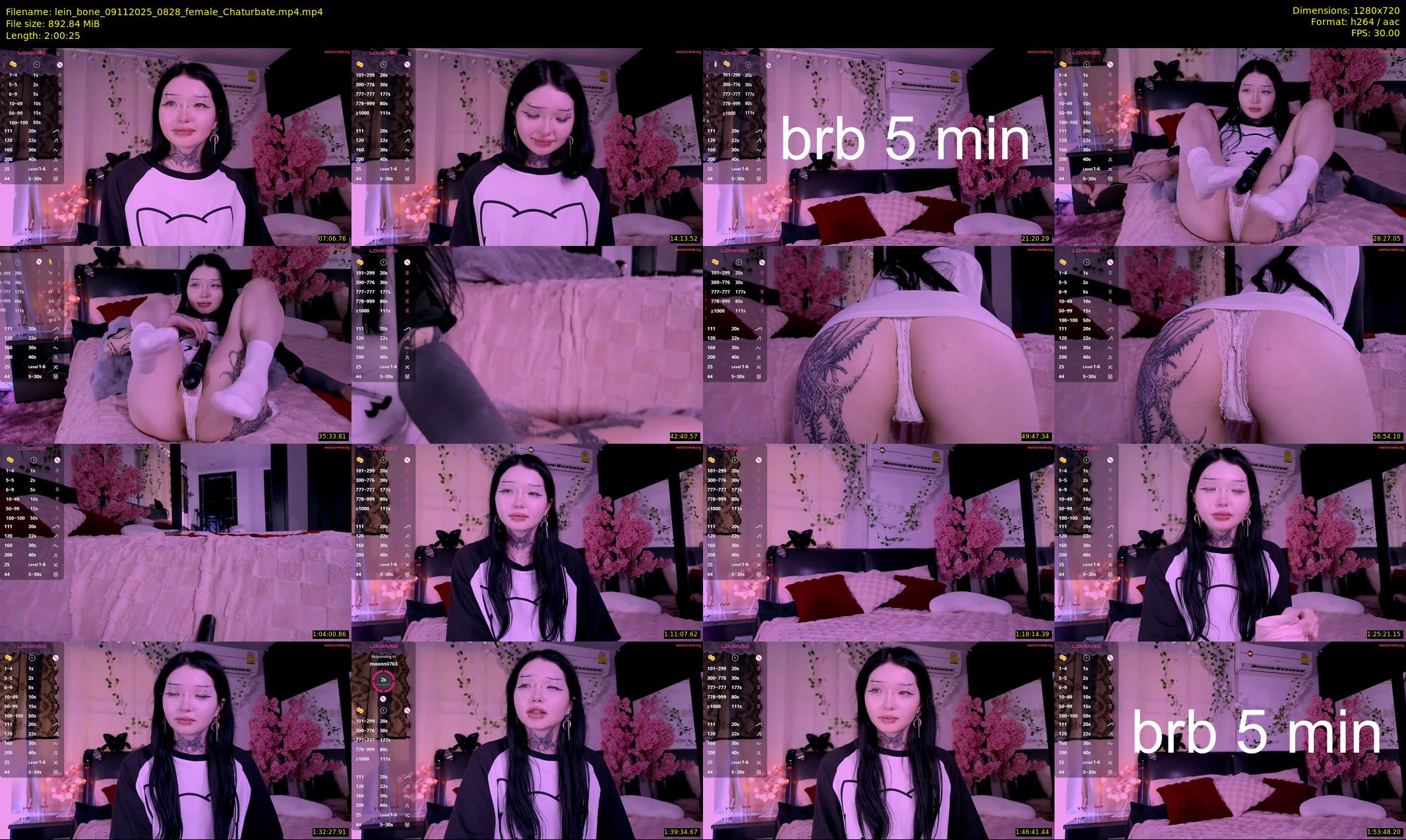 lein_bone — 121 minute Chaturbate female cam show recording, 720p, Nov 9, 2025