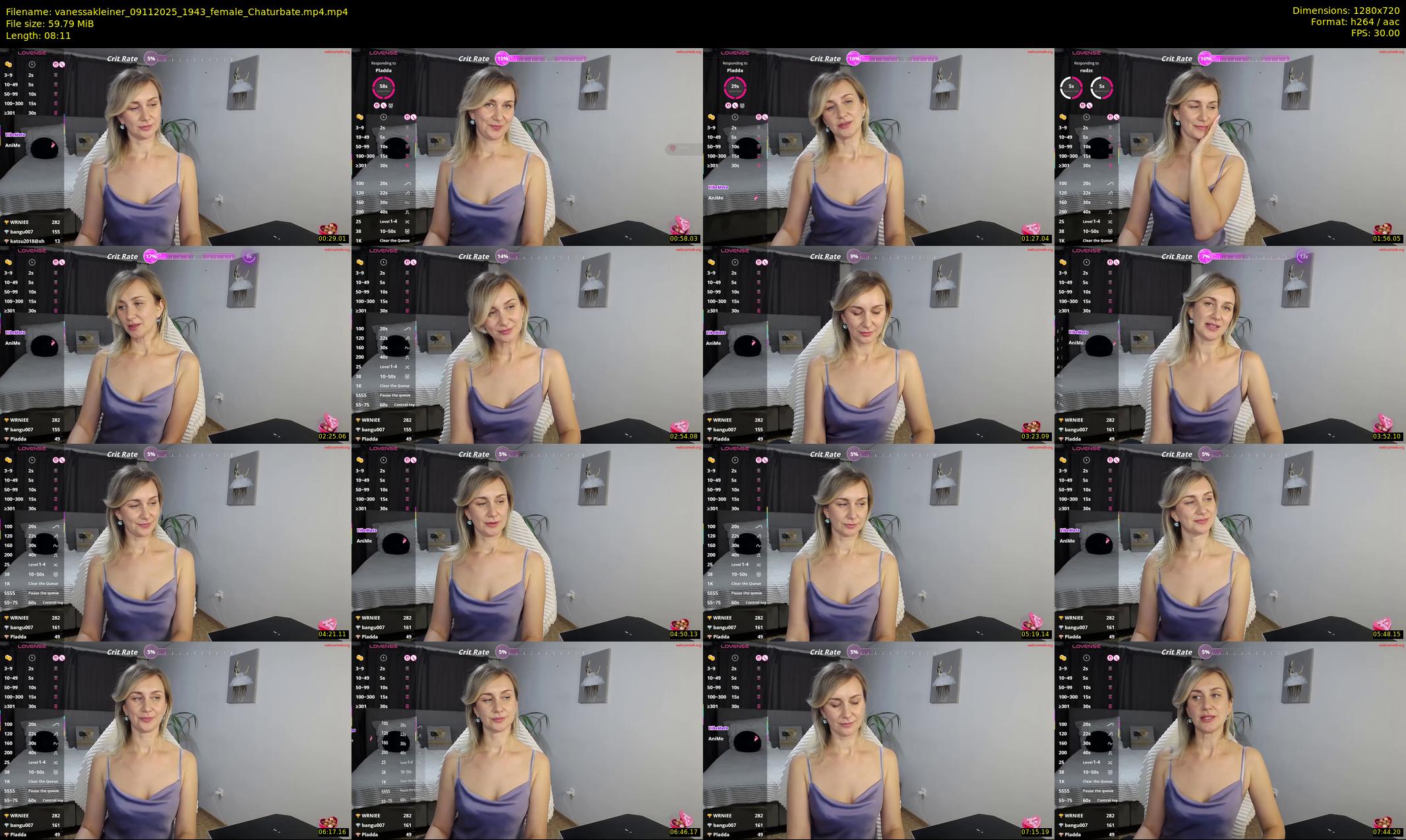 vanessakleiner — 9 minute Chaturbate female cam show recording, 720p, Nov 9, 2025