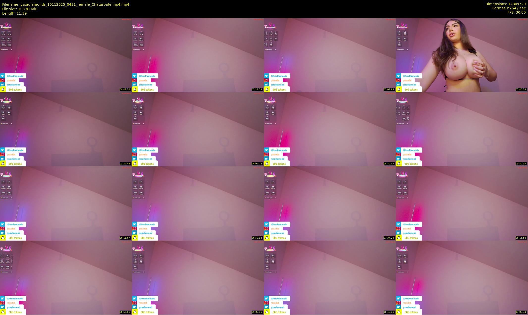 yssadiamonds — 12 minute Chaturbate female cam show recording, 720p, Nov 10, 2025