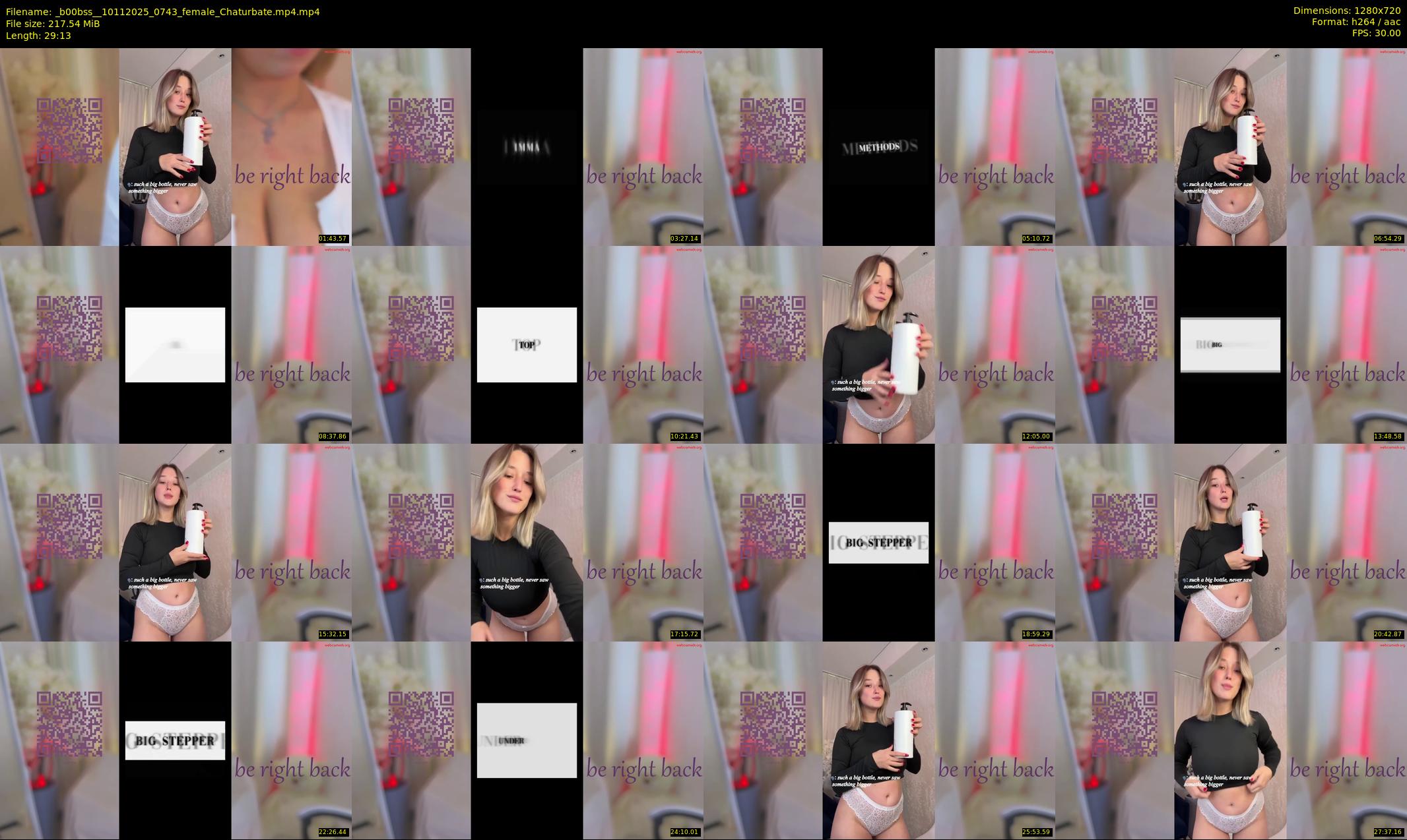_b00bss_ — 30 minute Chaturbate female cam show recording, 720p, Nov 10, 2025