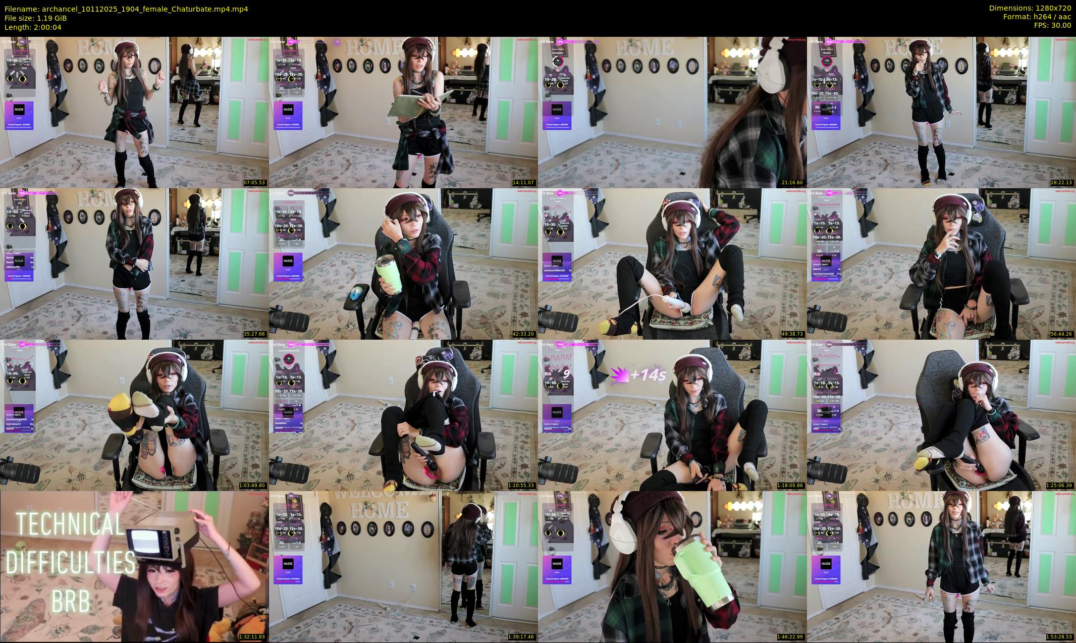 archancel — 121 minute Chaturbate female cam show recording, 720p, Nov 10, 2025