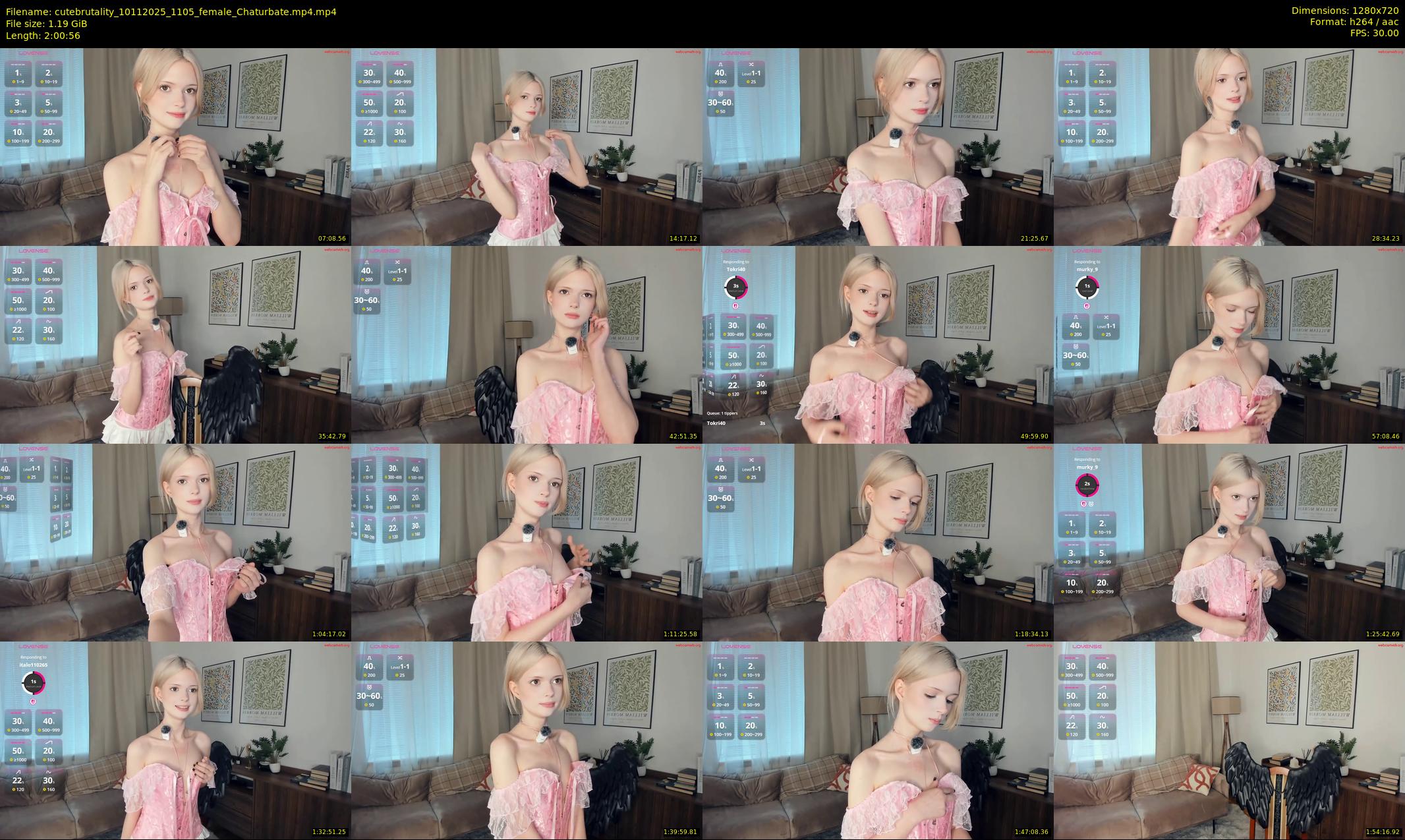 cutebrutality — 121 minute Chaturbate female cam show recording, 720p, Nov 10, 2025