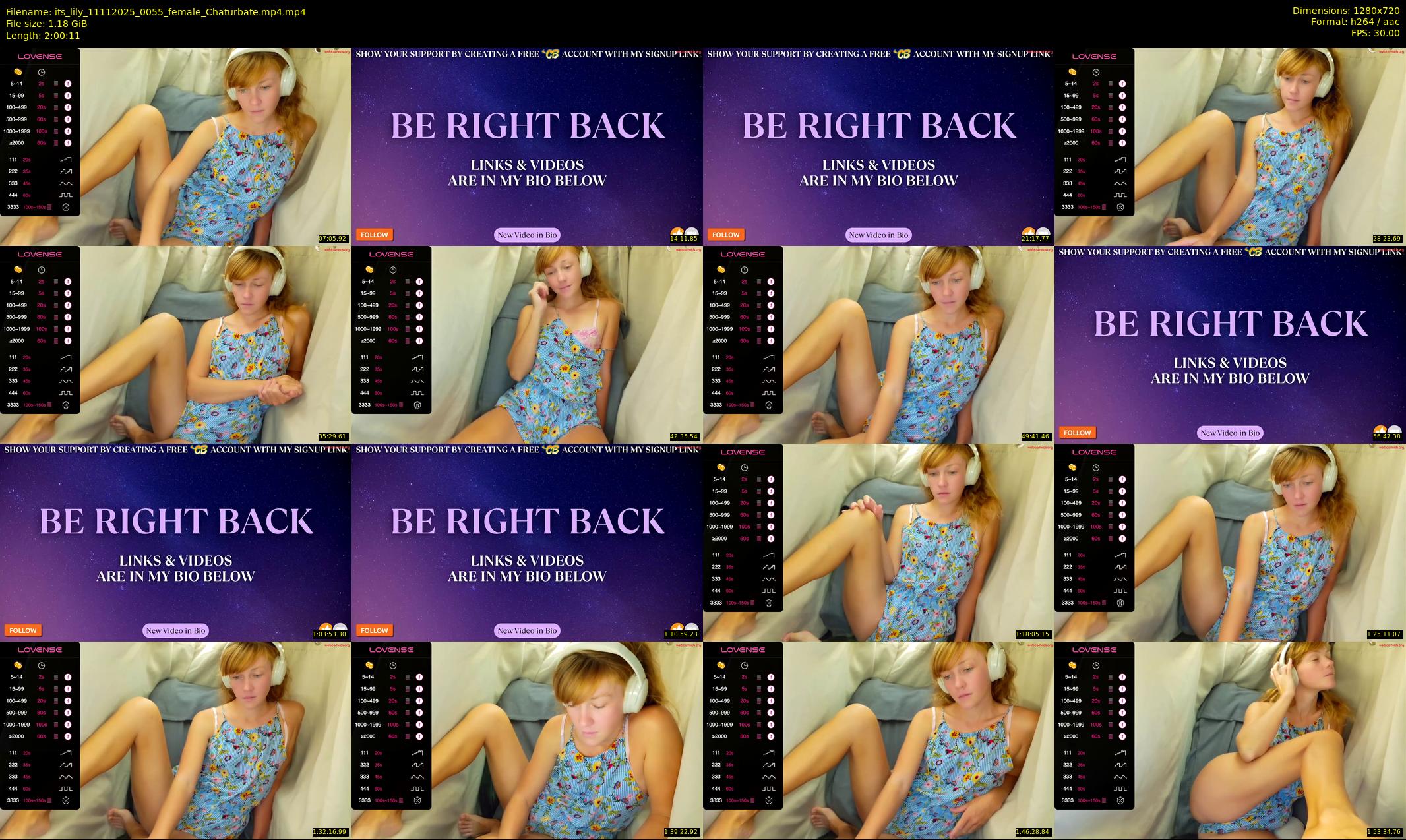 its_lily — 121 minute Chaturbate female cam show recording, 720p, Nov 11, 2025
