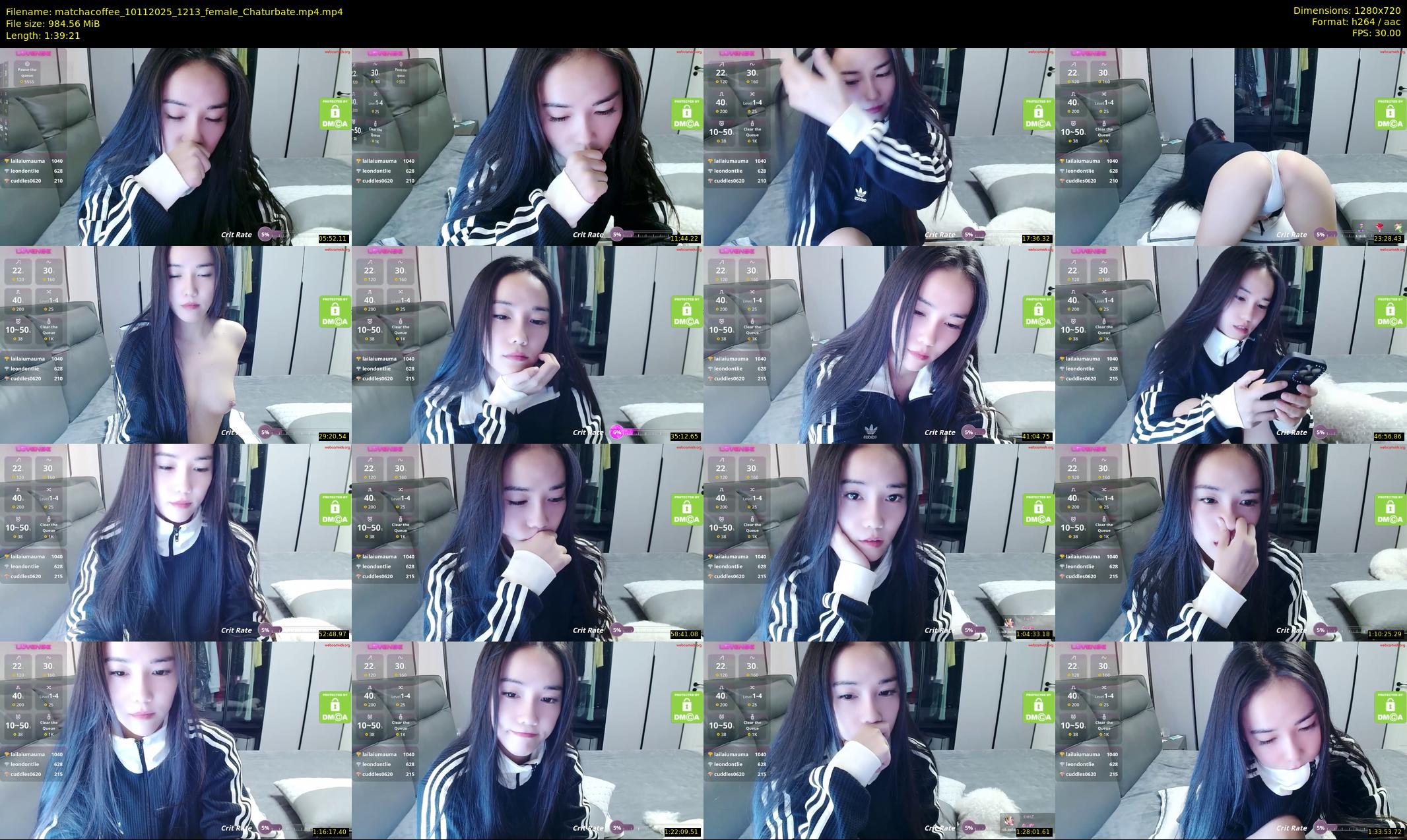matchacoffee — 100 minute Chaturbate female cam show recording, 720p, Nov 10, 2025